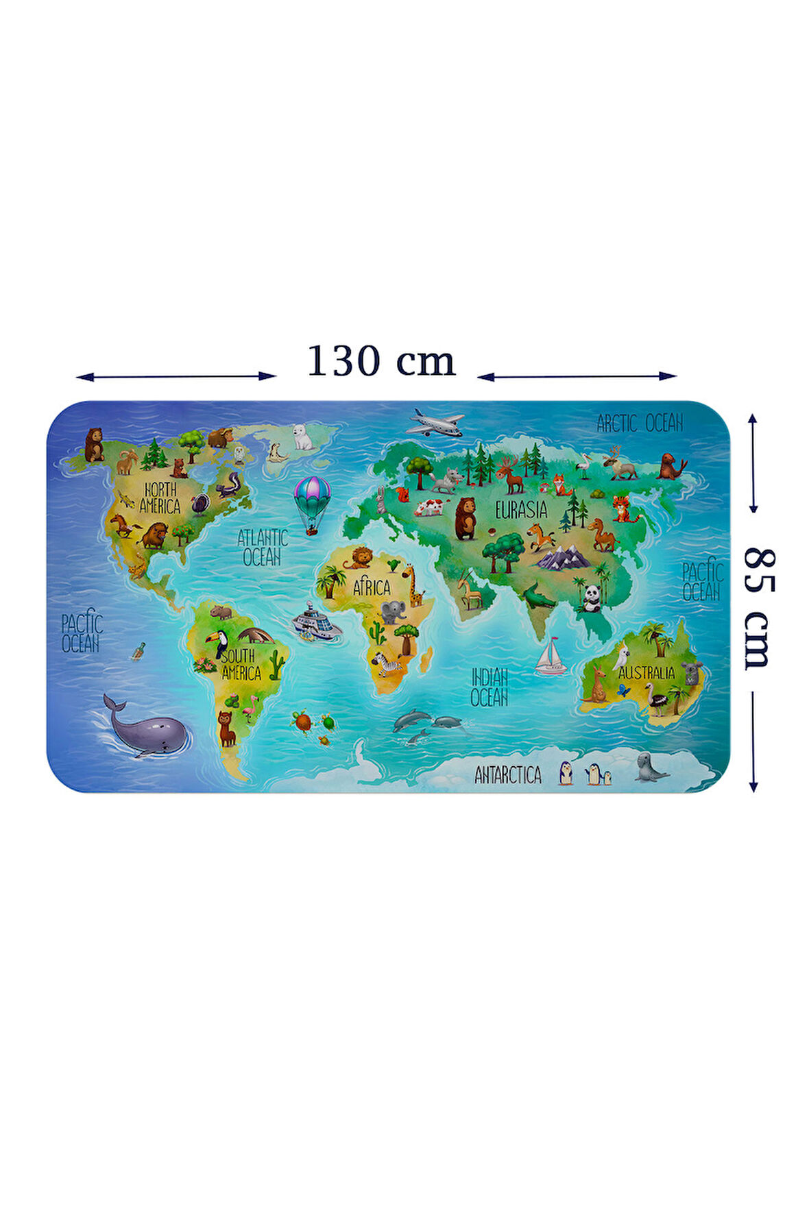 Eğitici Dünya Haritası Dünya Atlası Çocuk ve Bebek Odası Duvar Sticker-85x130-3800