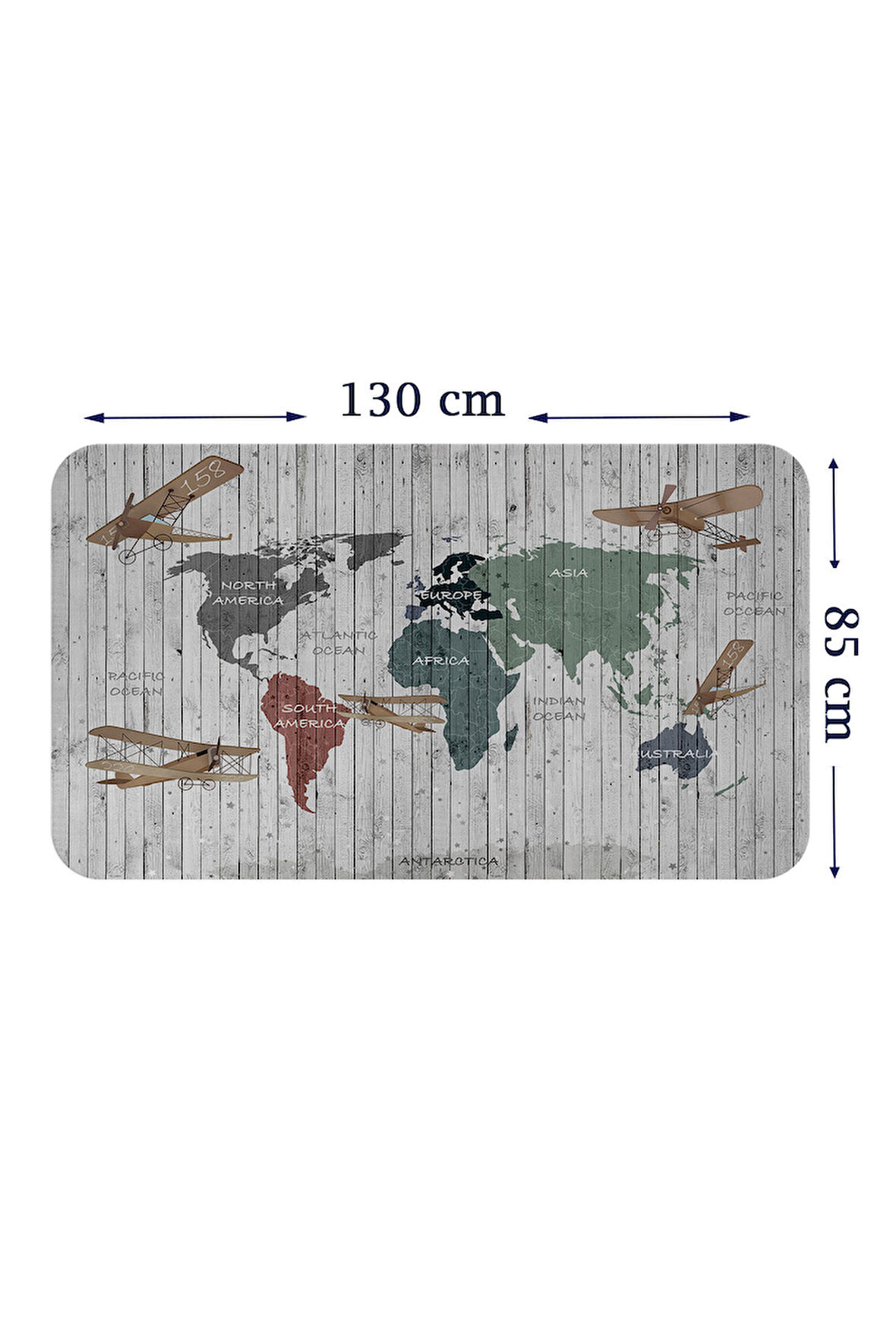 Eğitici Dünya Haritası Dünya Atlası Çocuk ve Bebek Odası Duvar Sticker-85x130-3804