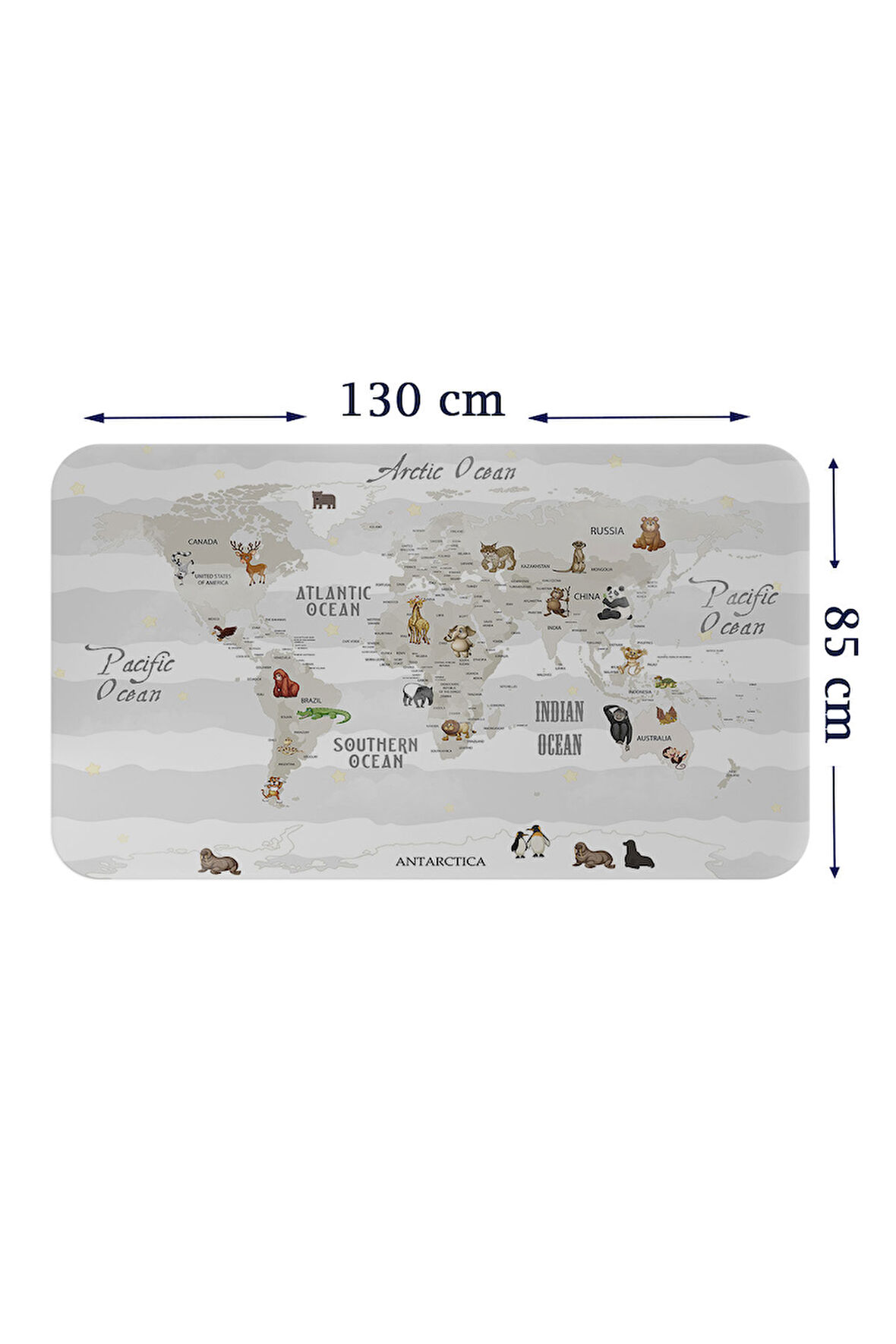 Eğitici Dünya Haritası Dünya Atlası Çocuk ve Bebek Odası Duvar Sticker-85x130-3812
