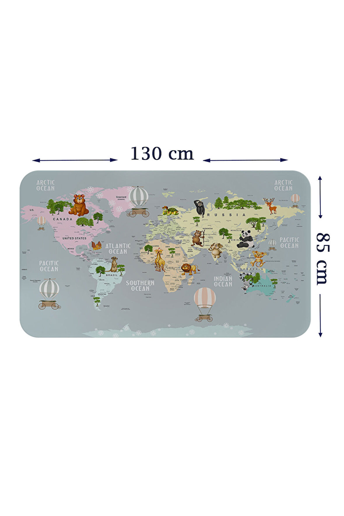 Eğitici Dünya Haritası Dünya Atlası Çocuk ve Bebek Odası Duvar Sticker-85x130-3816