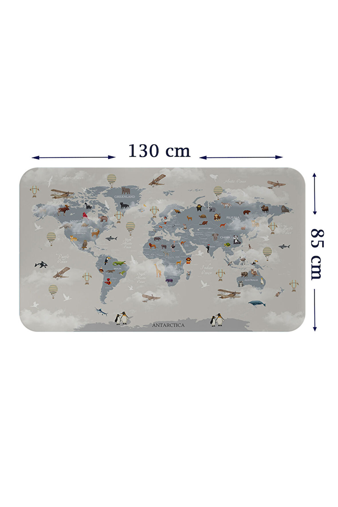 Eğitici Dünya Haritası Dünya Atlası Çocuk ve Bebek Odası Duvar Sticker-85x130-3826