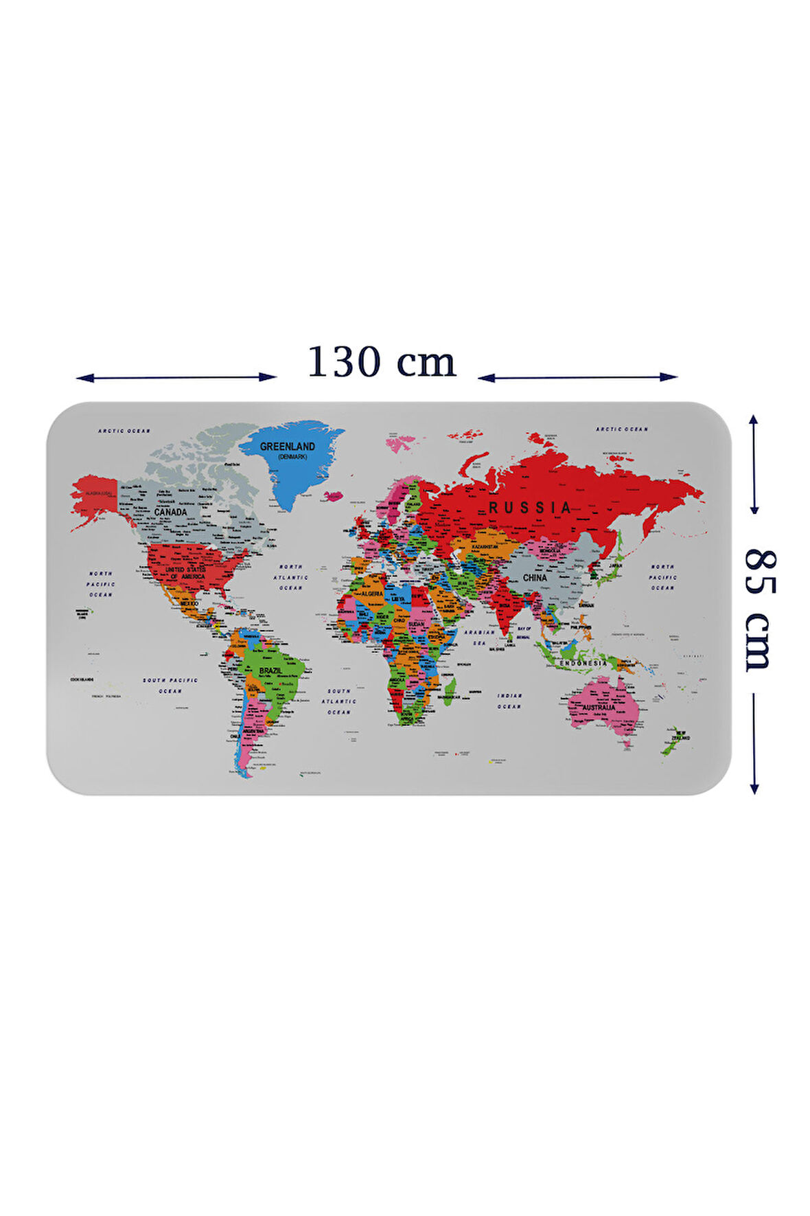 Eğitici Ülke ve Başkent Detaylı Atlası Dünya Haritası Duvar Sticker-85x130-3853