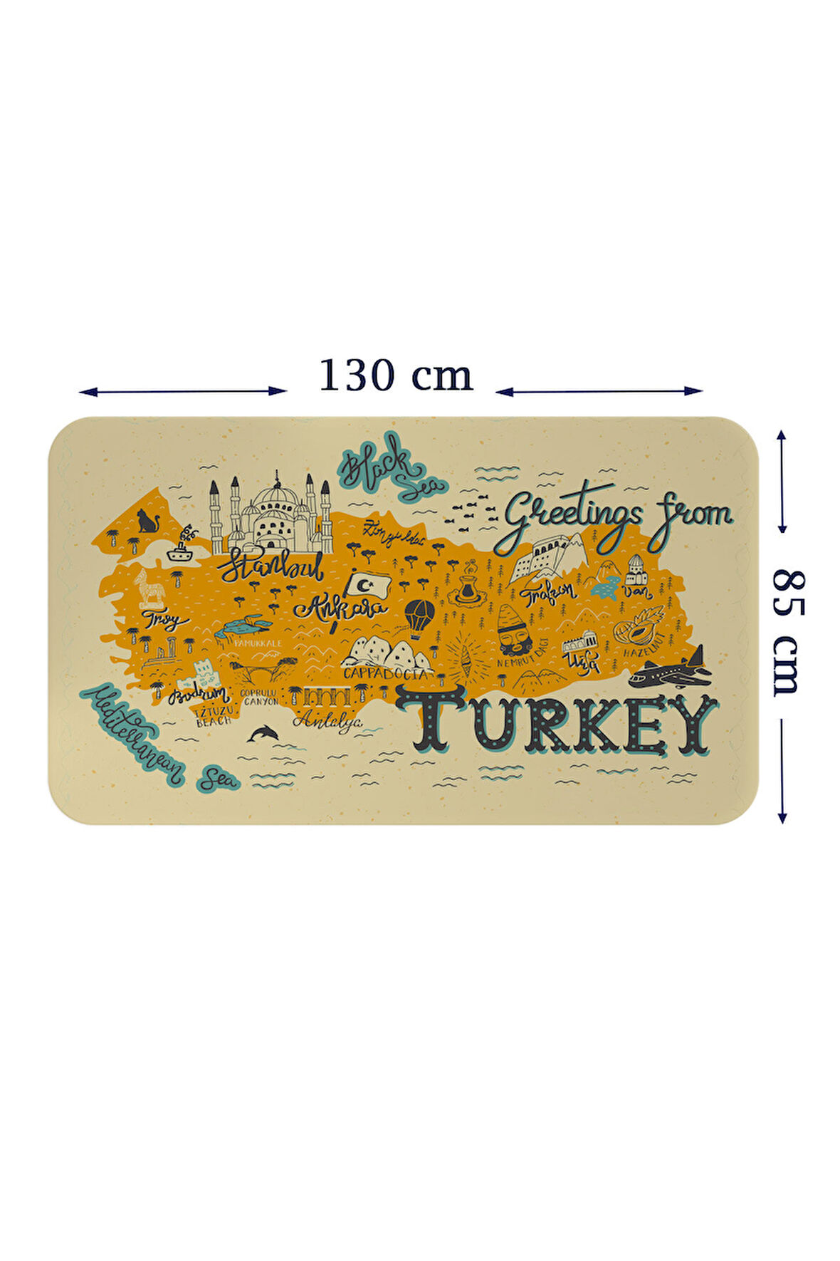 Eğitici ve Öğretici Cocuk Odası Türkiye Haritası Duvar Sticker-85x130-3872 | Dekoratif Sticker Duvar Süsü Oxy