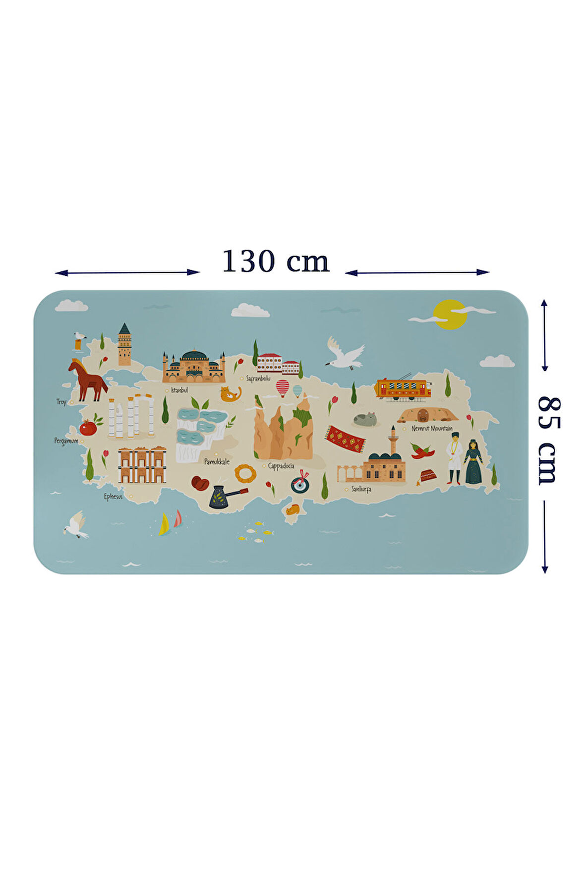 Eğitici ve Öğretici Cocuk Odası Türkiye Haritası Duvar Sticker-85x130-3879 | Dekoratif Sticker Duvar Süsü Oxy