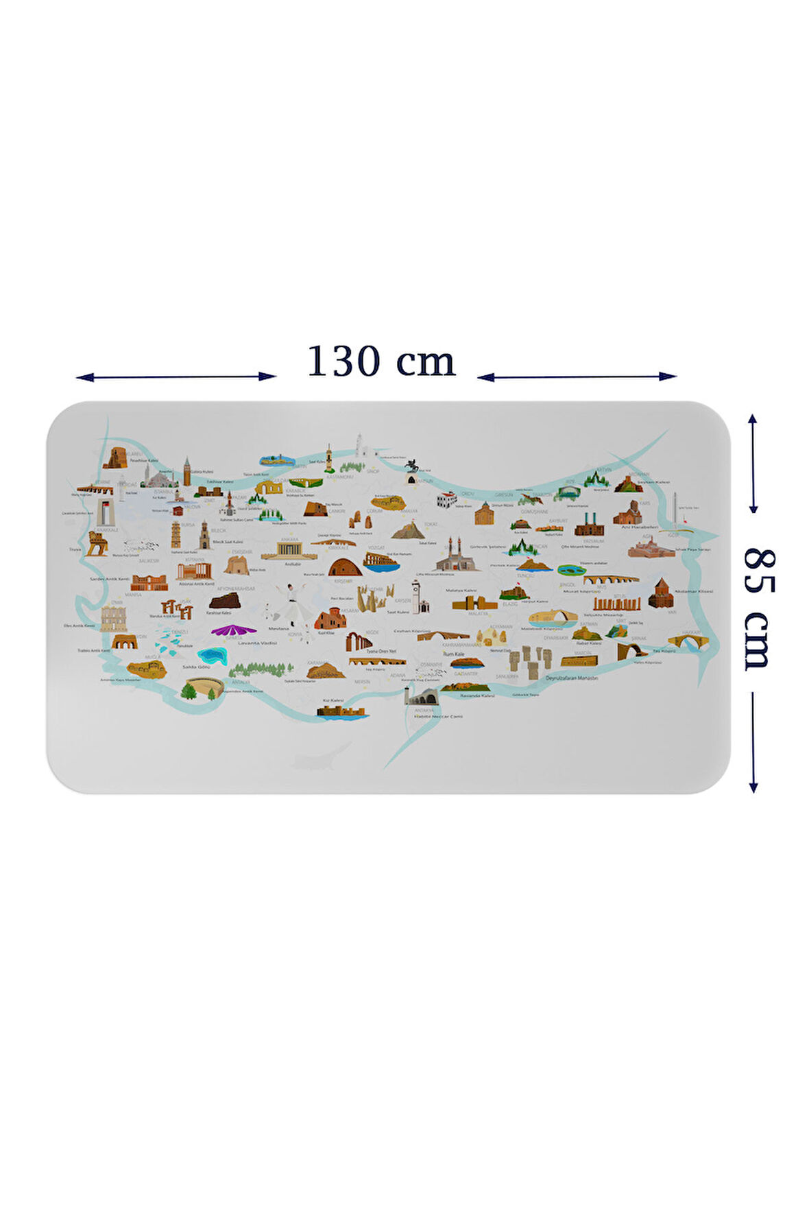 Eğitici ve Öğretici Cocuk Odası Türkiye Haritası Duvar Sticker-85x130-3880 | Dekoratif Sticker Duvar Süsü Oxy