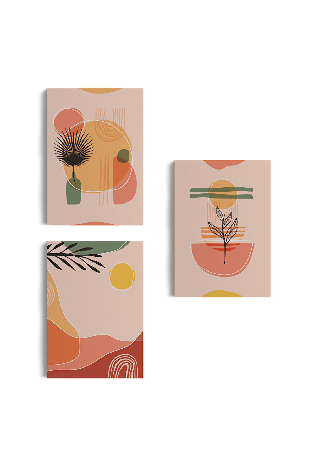 3’lü Tablo Modern Minimal Tasarım Takım Dekoratif Şık ve Modern Duvar Tablo Seti-BG-32