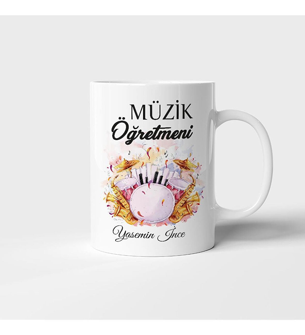 Müzik Öğretmeni Kişiye Özel İsim Baskılı Kupa Bardak