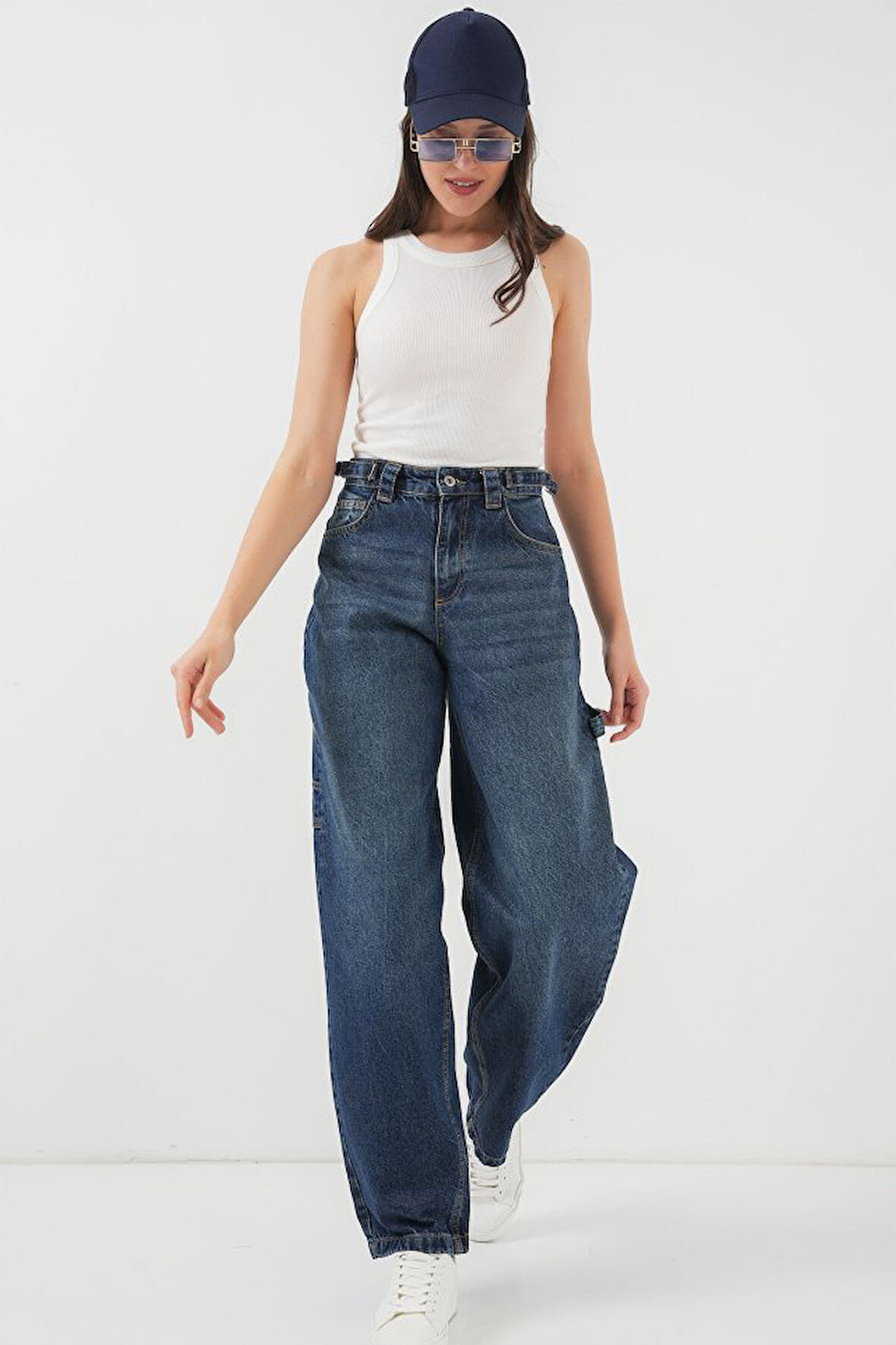 Yüksek Bel Kot Pantolon 6701 - Lacivert