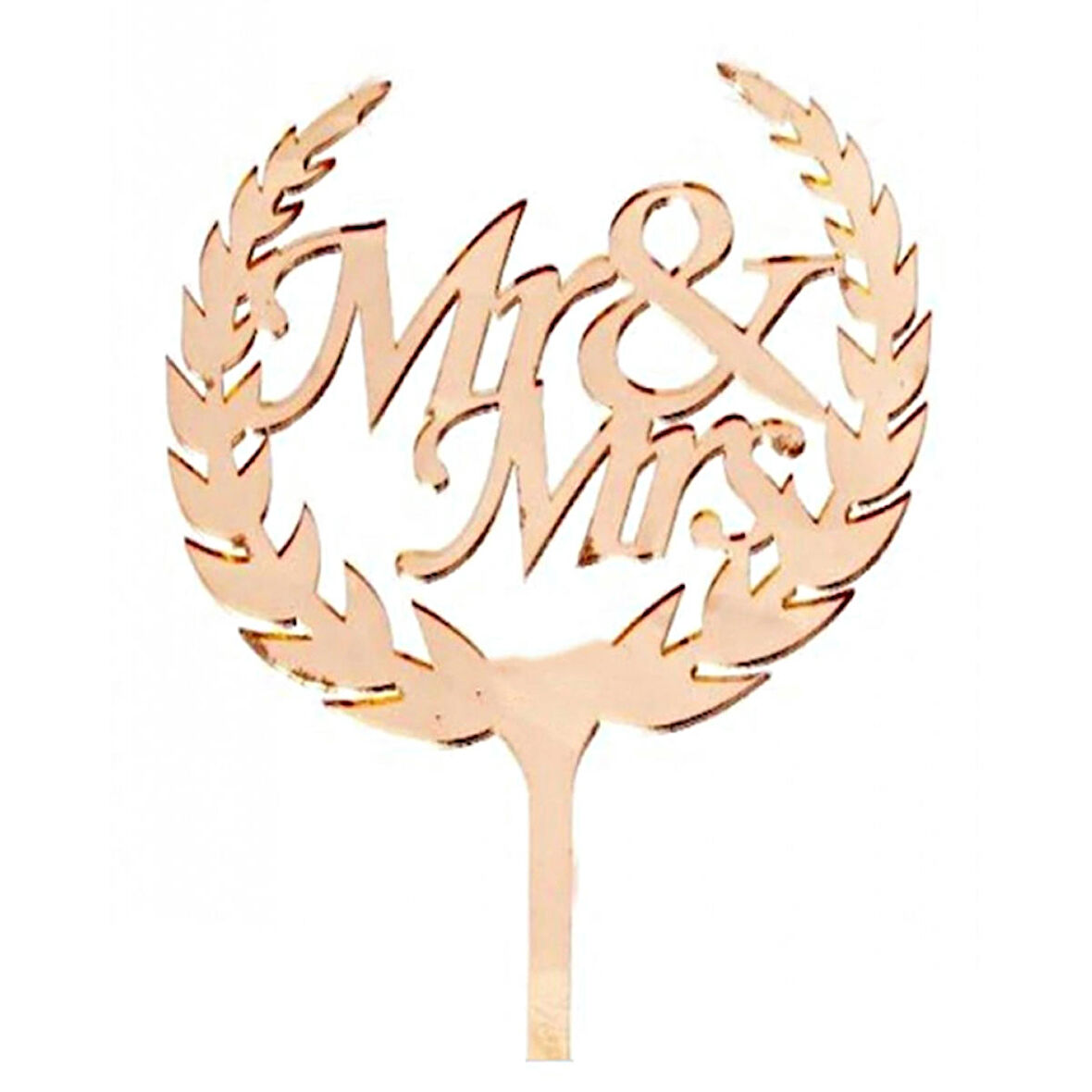 Pasta Üstü Yazısı Mr & Mrs - Gold