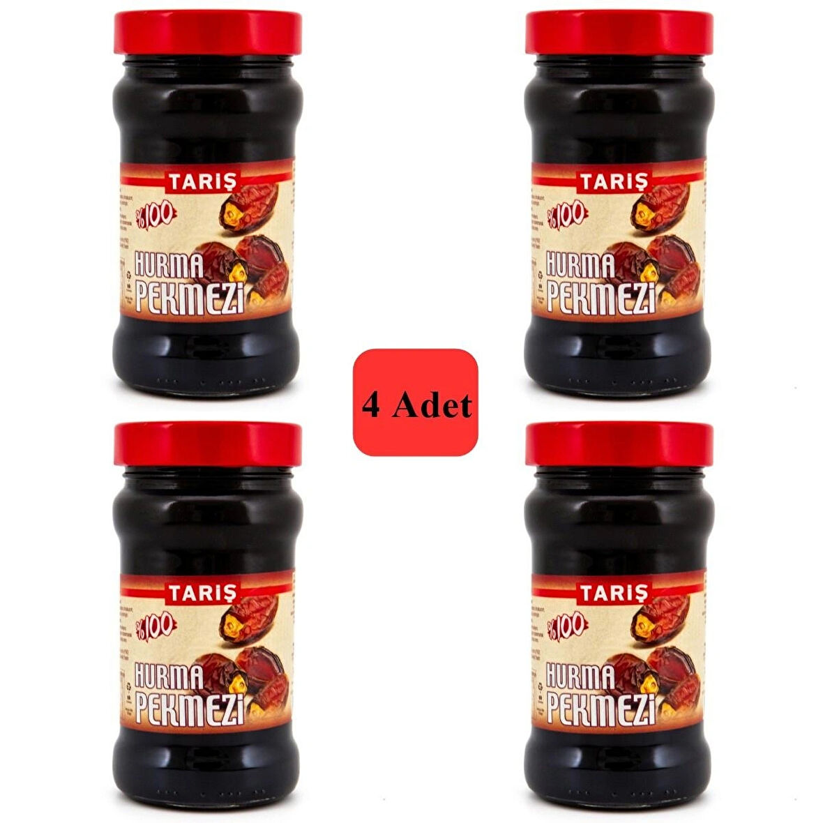 Katkısız %100 Hurma Pekmezi 400 Gr Cam 4 Adet