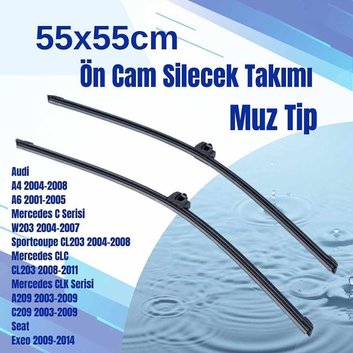 SİLBAK Ön Cam Silecek Takımı Audi Seat Mercedes 55x55cm