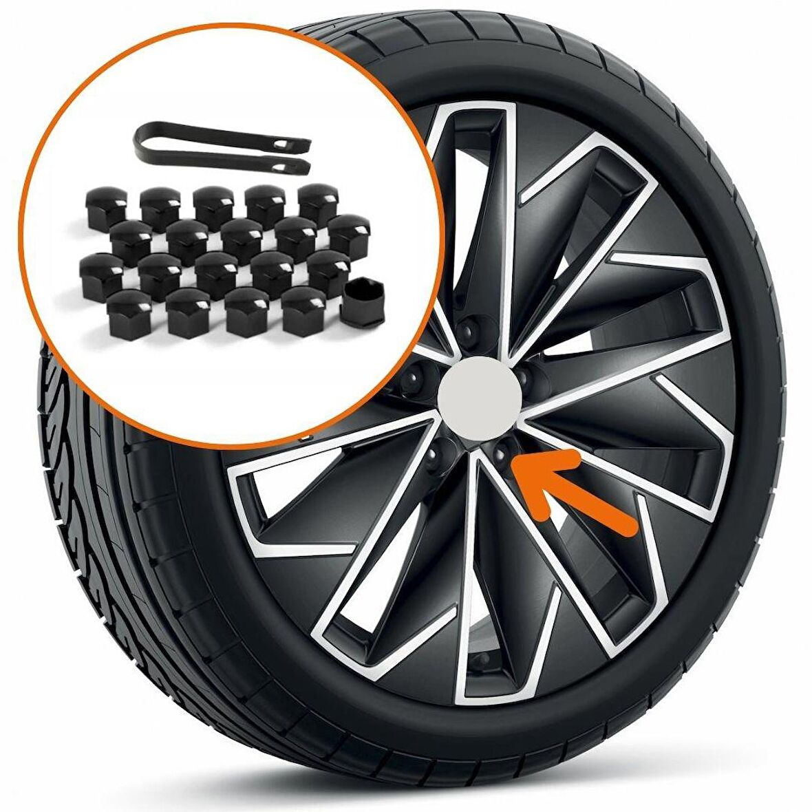 GKL Bijon Kapağı Şifresiz 20 Adet Siyah Skoda Citigo 2012-2020 1Z0601173