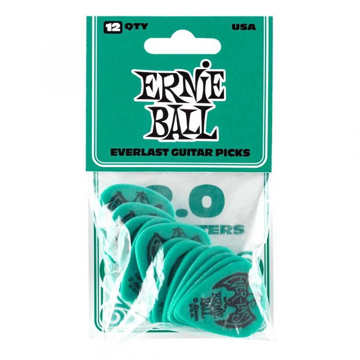 ERNIE BALL P09196 Evarlast  Yeşil/Mavi 2.0 mm 12li Paket Pena