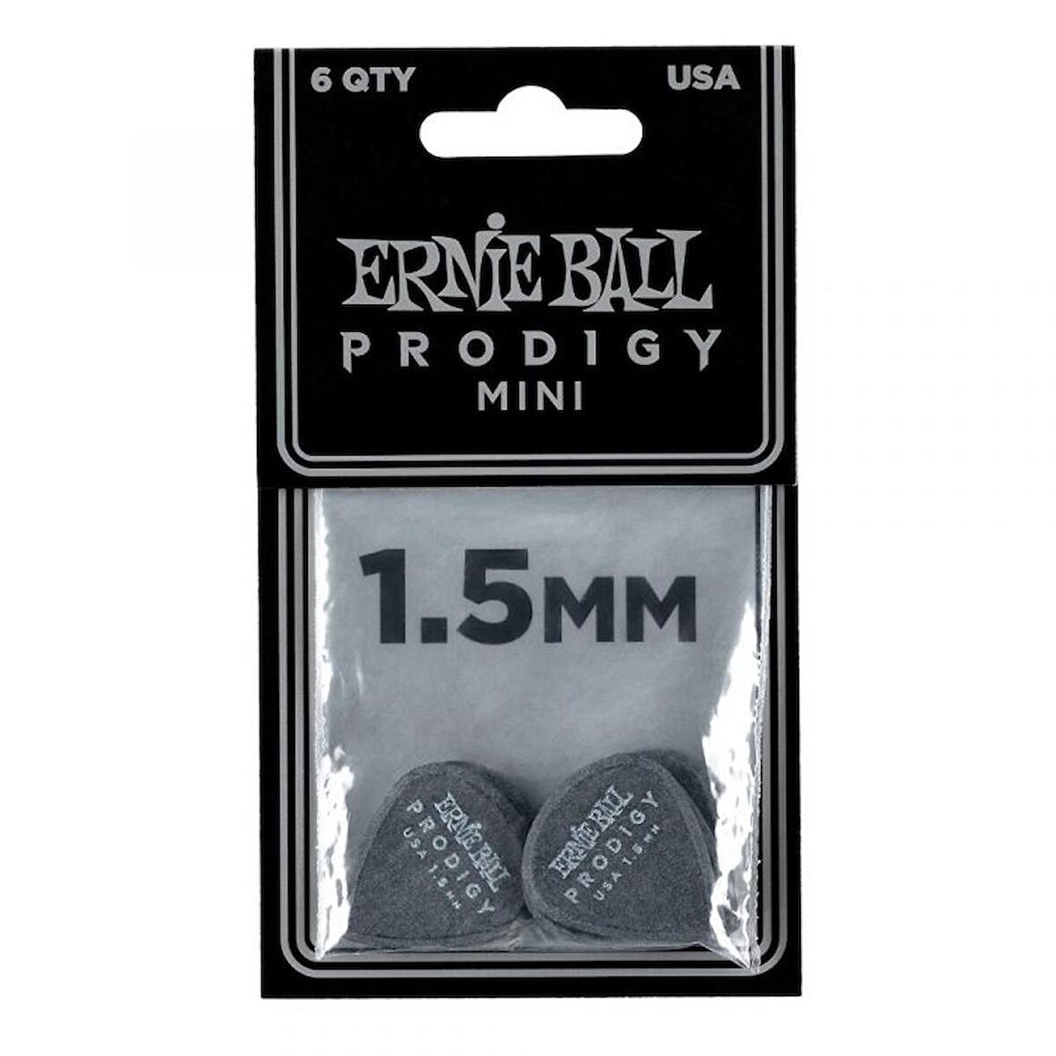 ERNIE BALL P09200 Prodigy Siyah Delrin 1.5 mm 3S 6lı Paket Pena