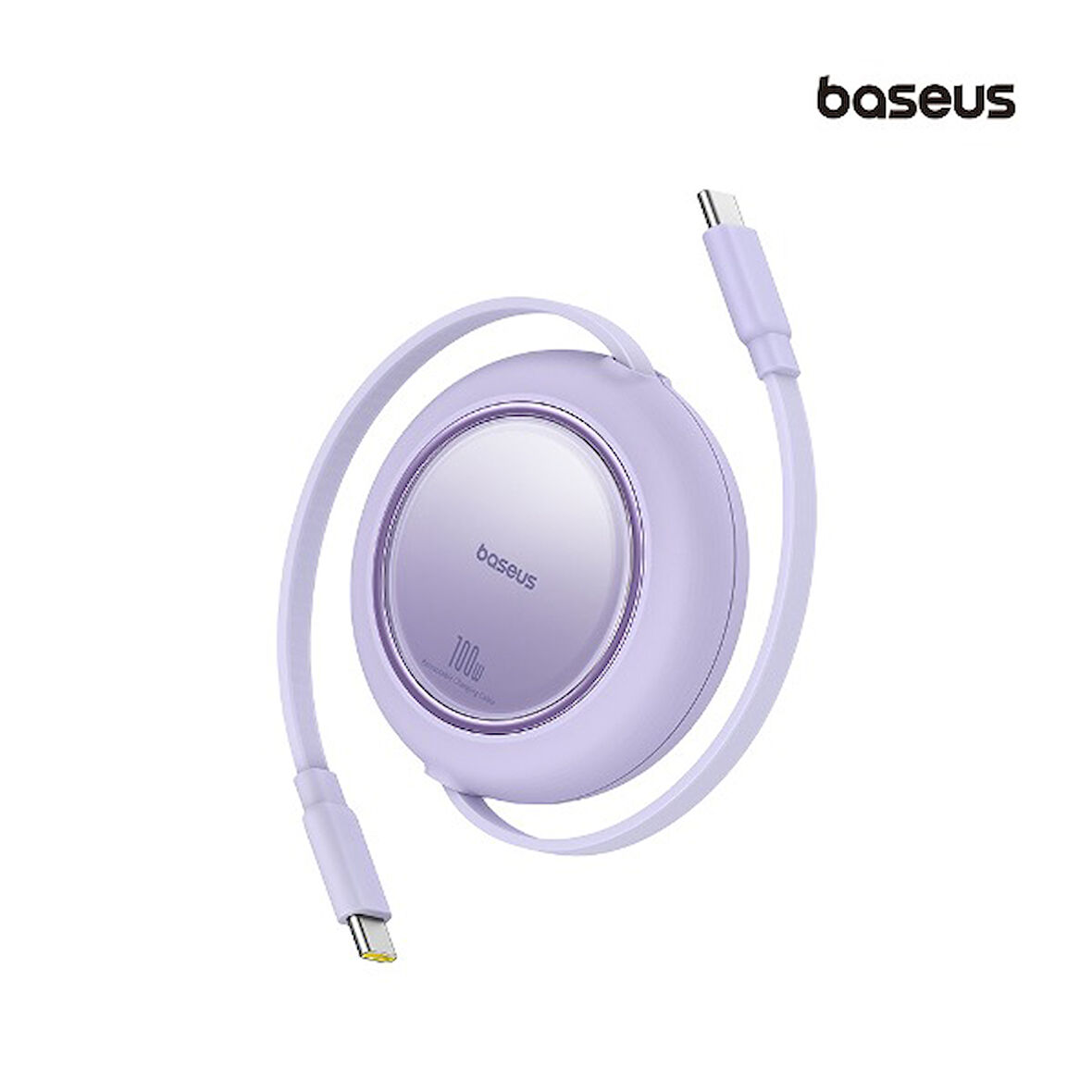 Baseus Free2Pull Mini Geri Çekilebilir Şarj Kablosu USB-C’den USB-C’ye 100W 2m - Mor