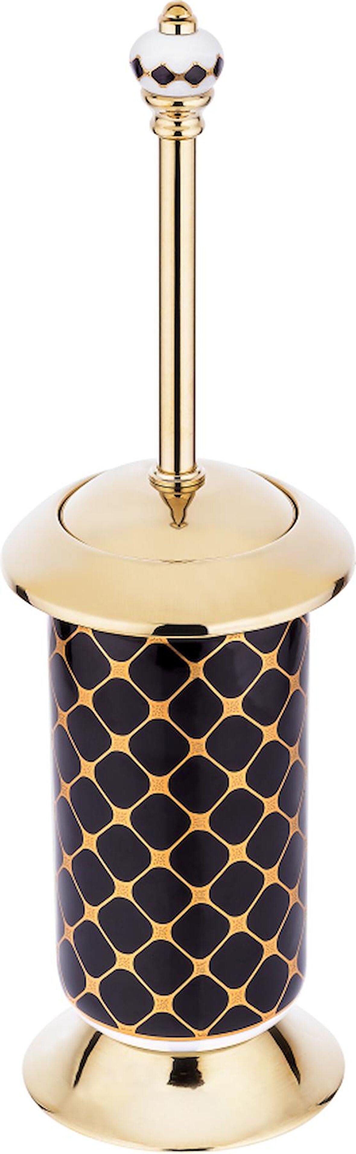 Pure Geometrik Siyah Gold Klozet Fırçalık Aks-210
