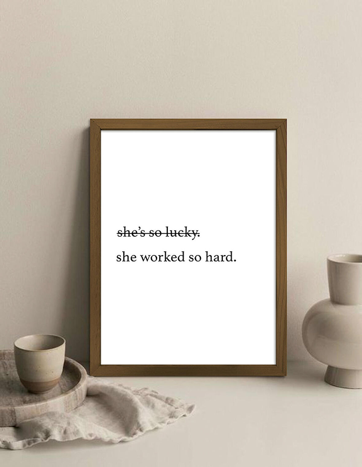 Bohem Serisi - She Worked So Hard Çerçeveli Tablo
