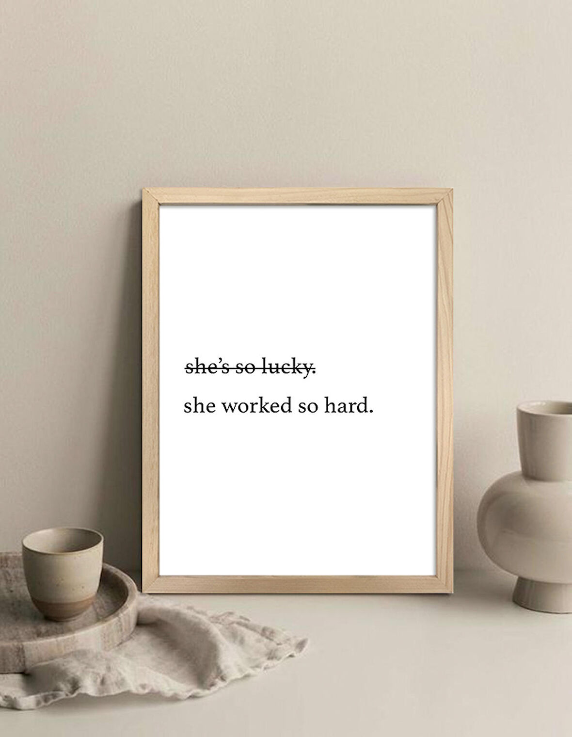 Bohem Serisi - She Worked So Hard Çerçeveli Tablo