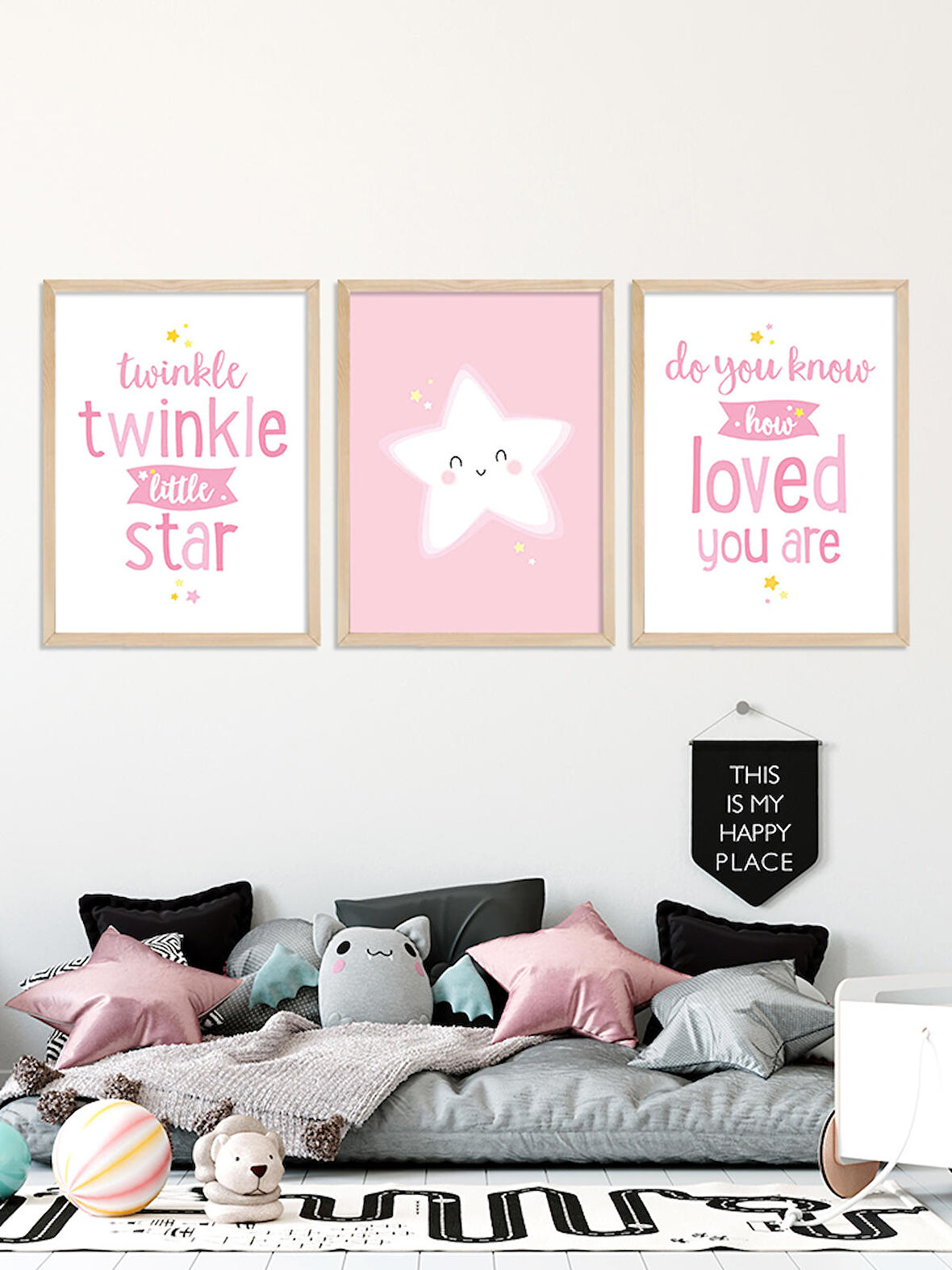 Twinkle Twinkle Little Star Çocuk Odası Çerçeveli Tablo Set