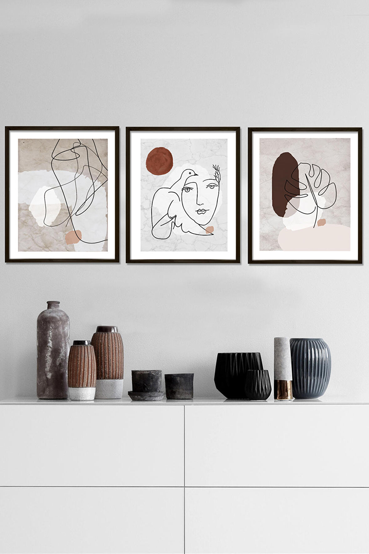 Minimal Çerçeveli Tablo Set (30x40 Cm)