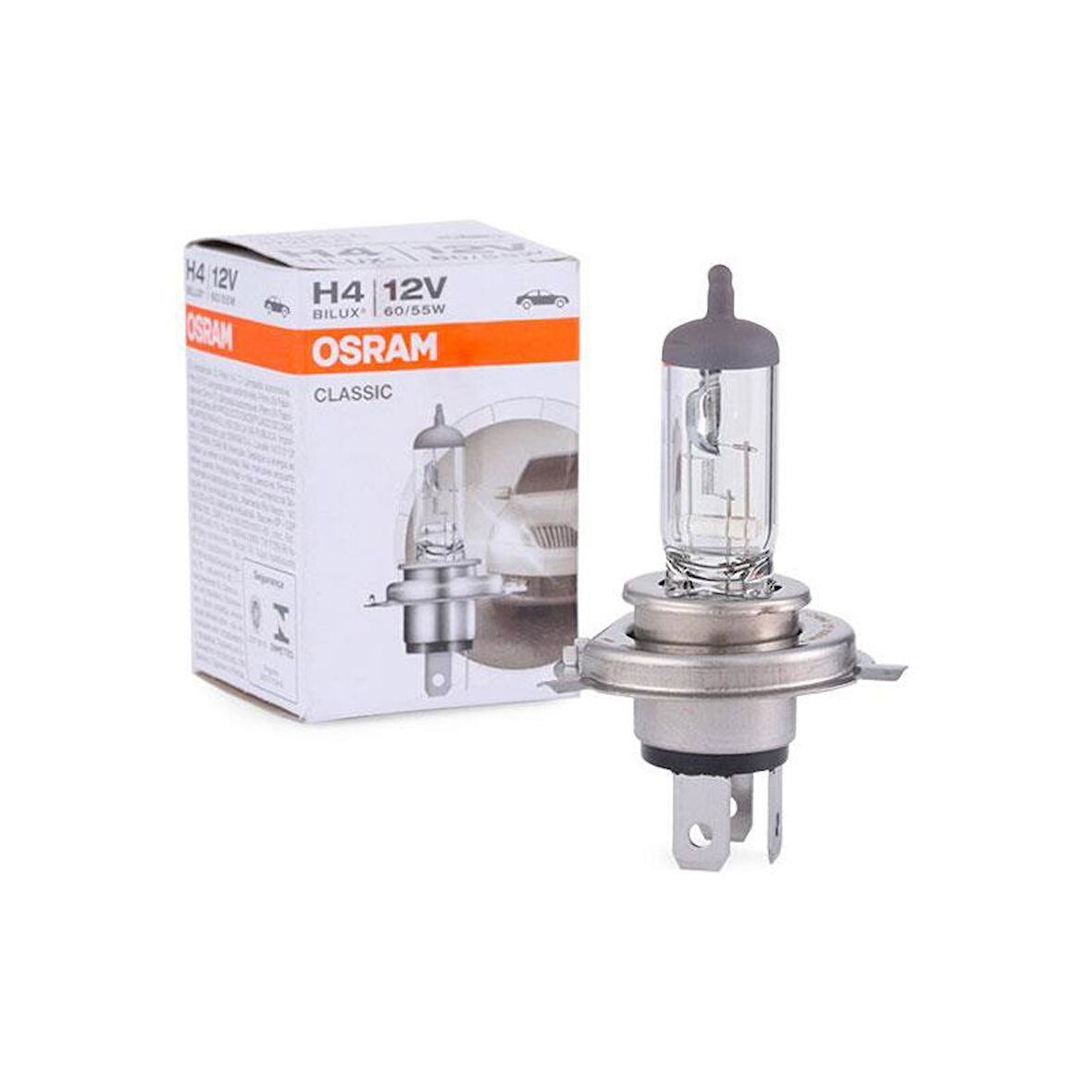 Osram Far Ampulü Halojen Sari H4 12V 60/55W Classic P43T 64193 CLC (4Adet)