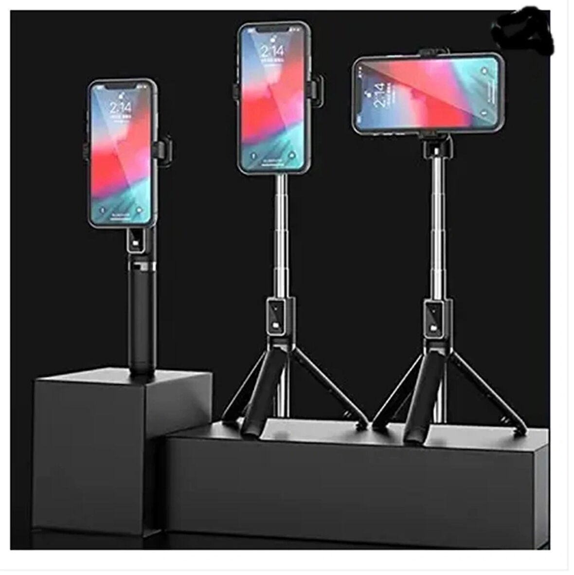 Uzaktan Kumandalı Bluetooth Özellikli Selfie Çubuğu, Uzatabilir Masa Üstü Kullanılabilir Tripot P50