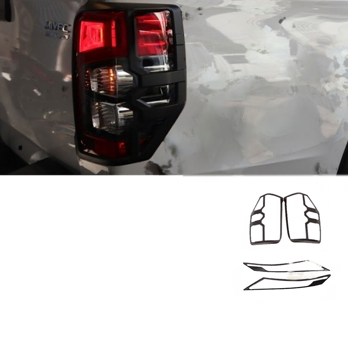 Mitsubishi L200 2022+ Far Stop Çerçeve Kaplama Siyah