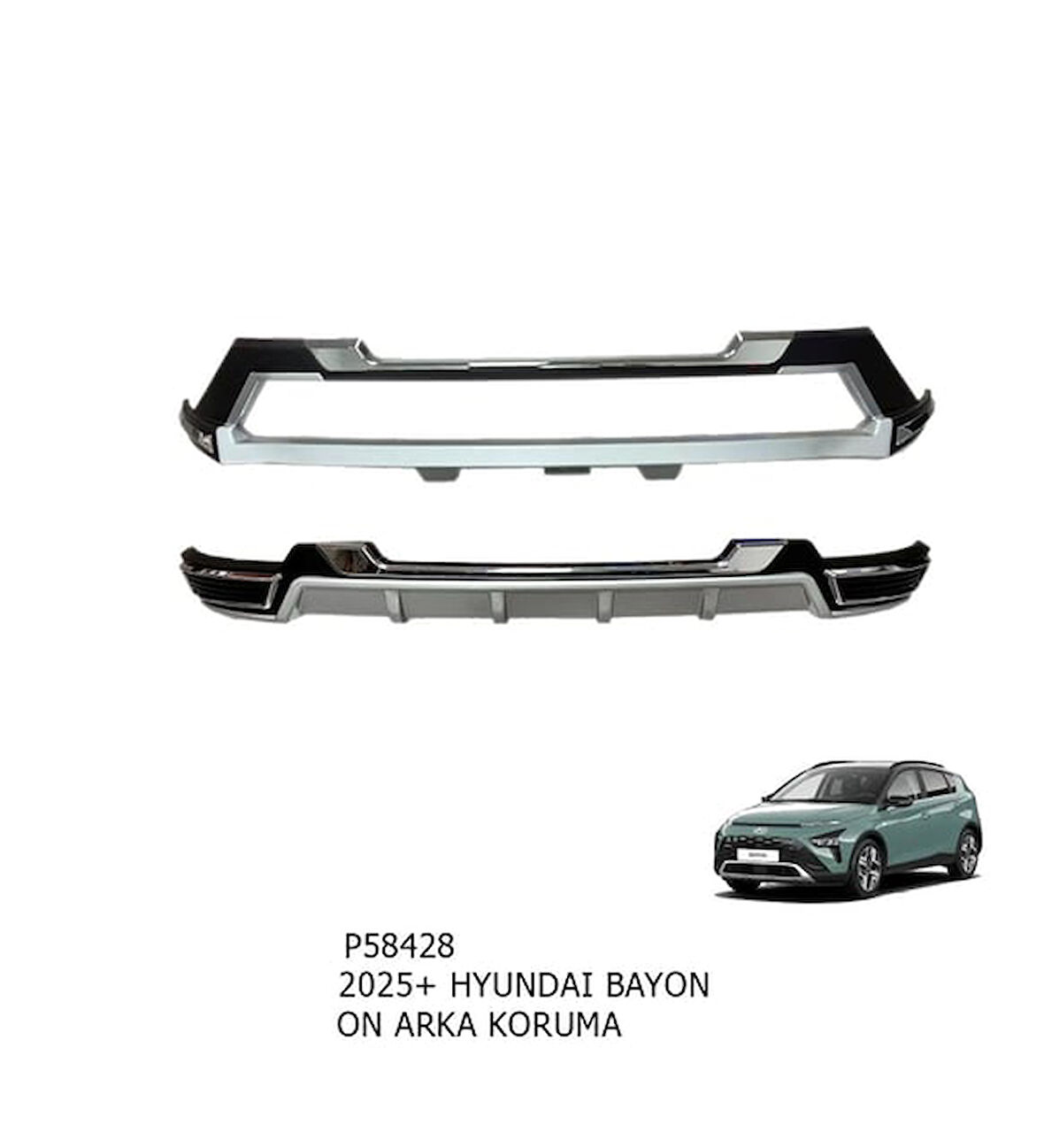 Hyundai Bayon Ön ve Arka Tampon Koruma Difüzör Seti 2025+ İthal