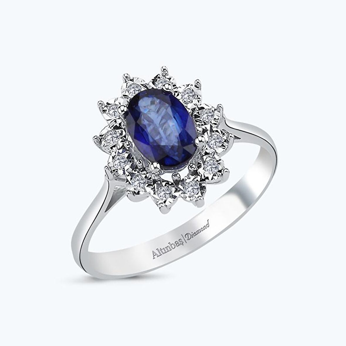 Pırlanta Safir Yüzük