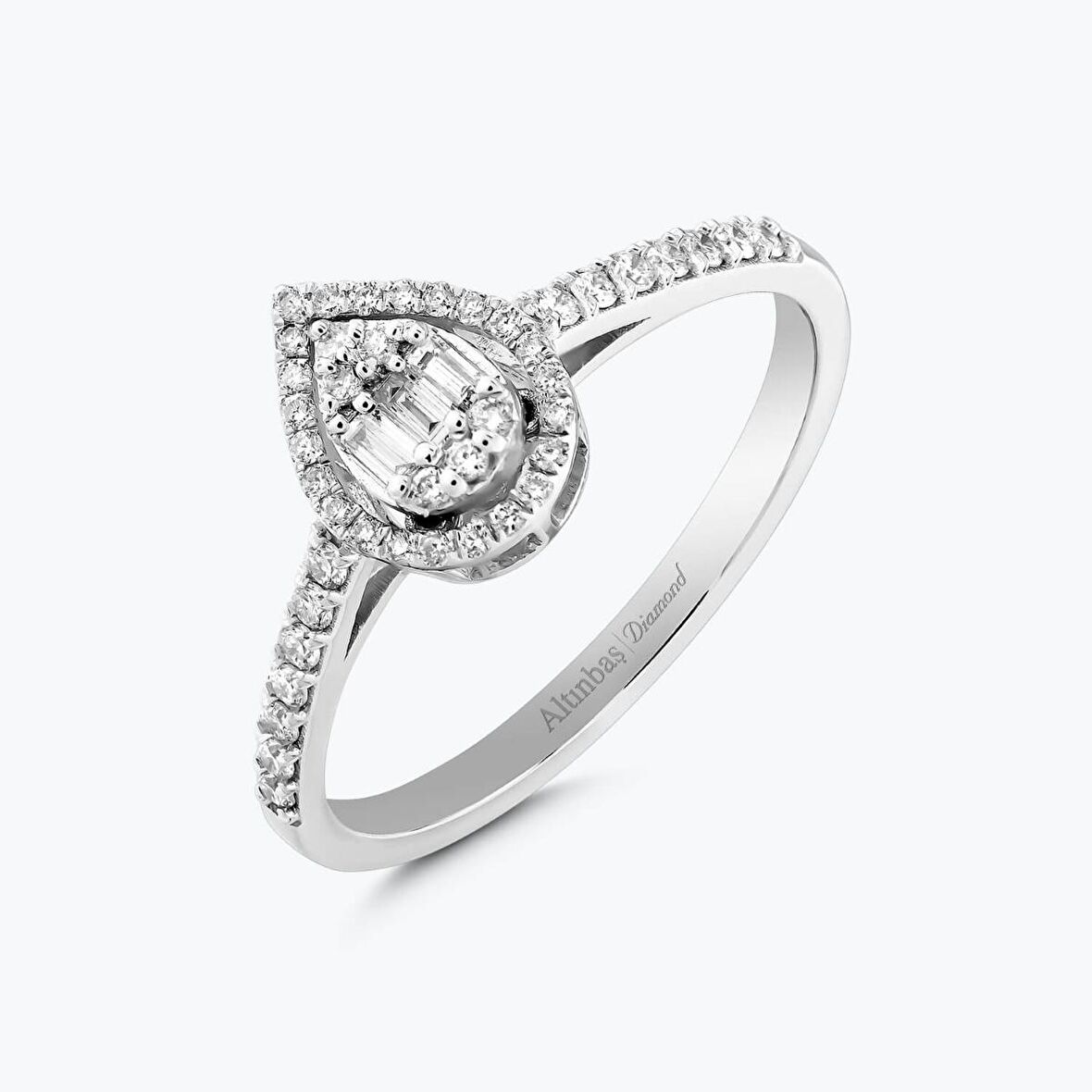 Pırlanta Baget Damla Yüzük