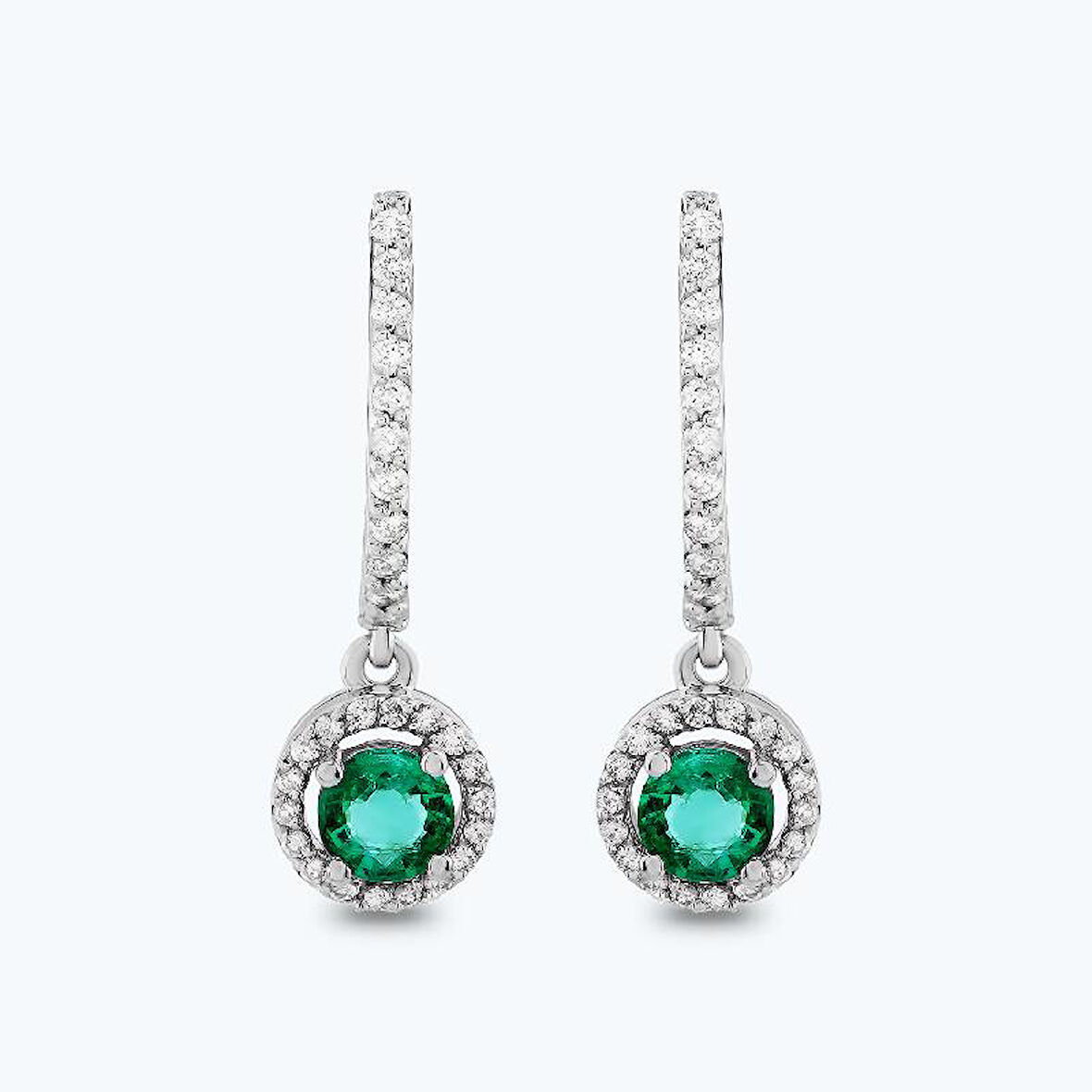 Pırlanta Zümrüt Küpe