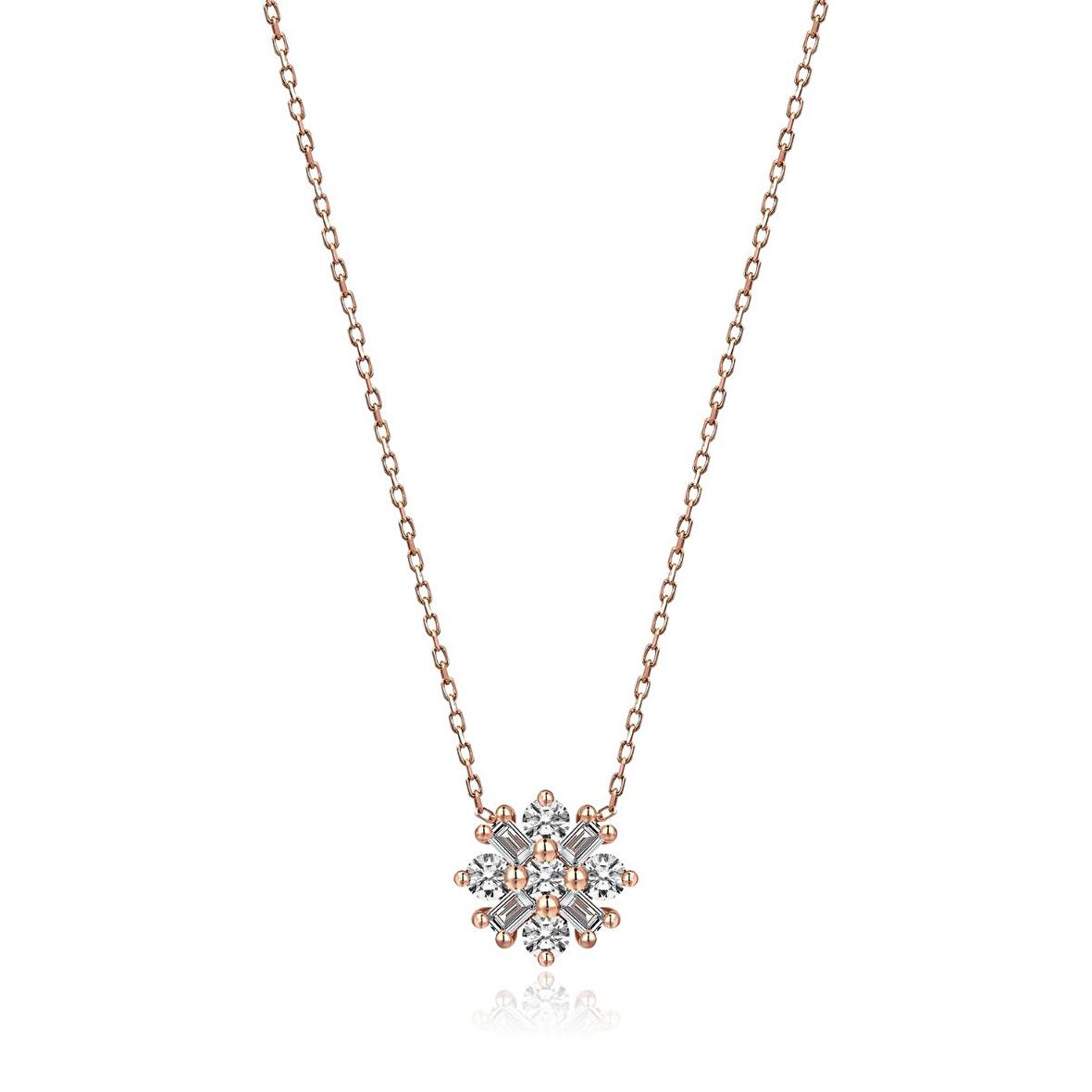 Pırlanta Aşk Çiçeği Kolye