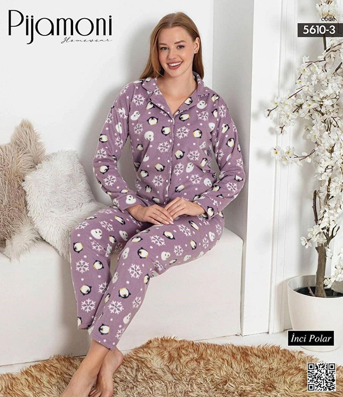 Pijamoni İNCİ POLAR BOY DÜĞMELİ TAKIM