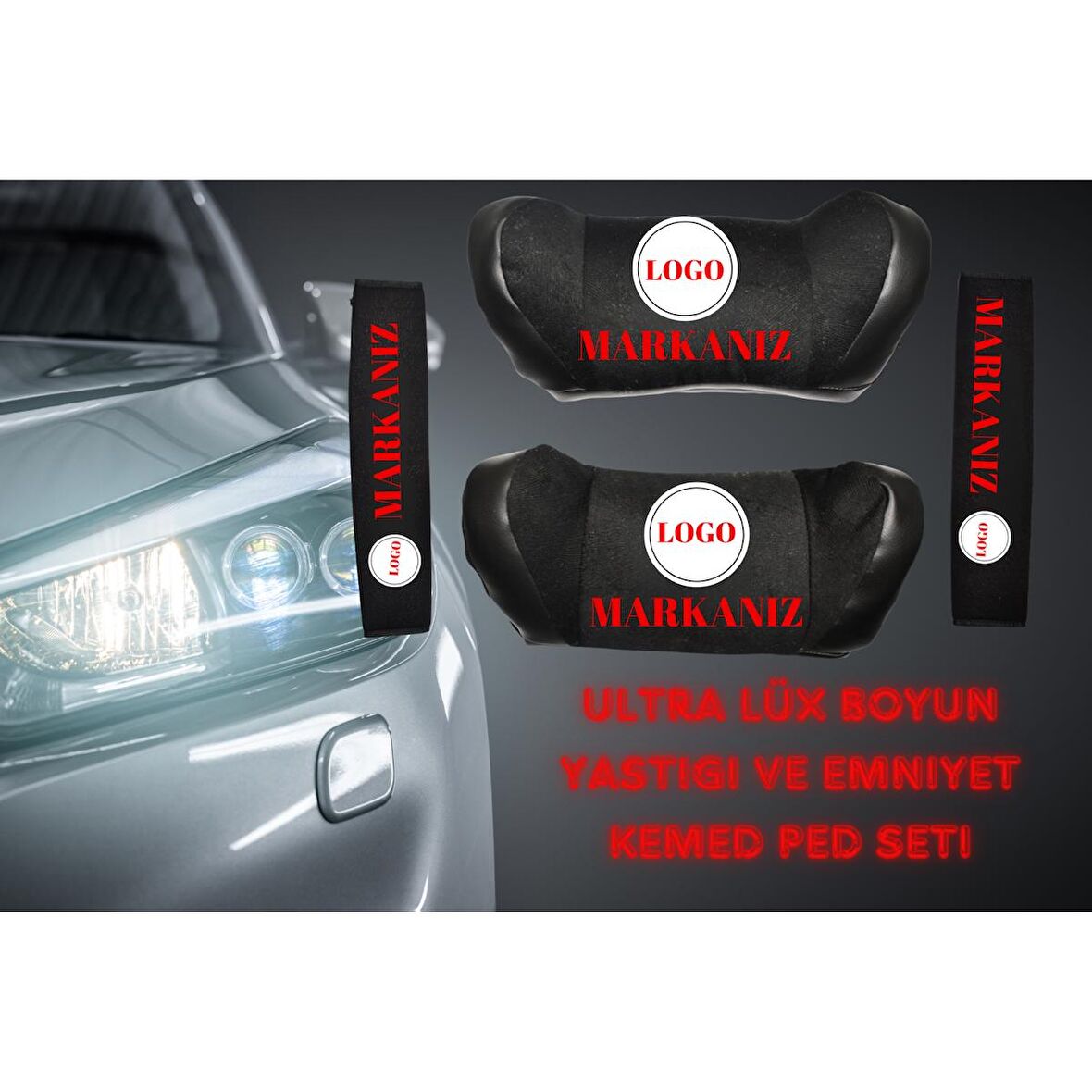 volkswagen passat  confortline Ultra Lüks Boyun Yastığı ve Emniyet Kemer Ped Seti Siyah