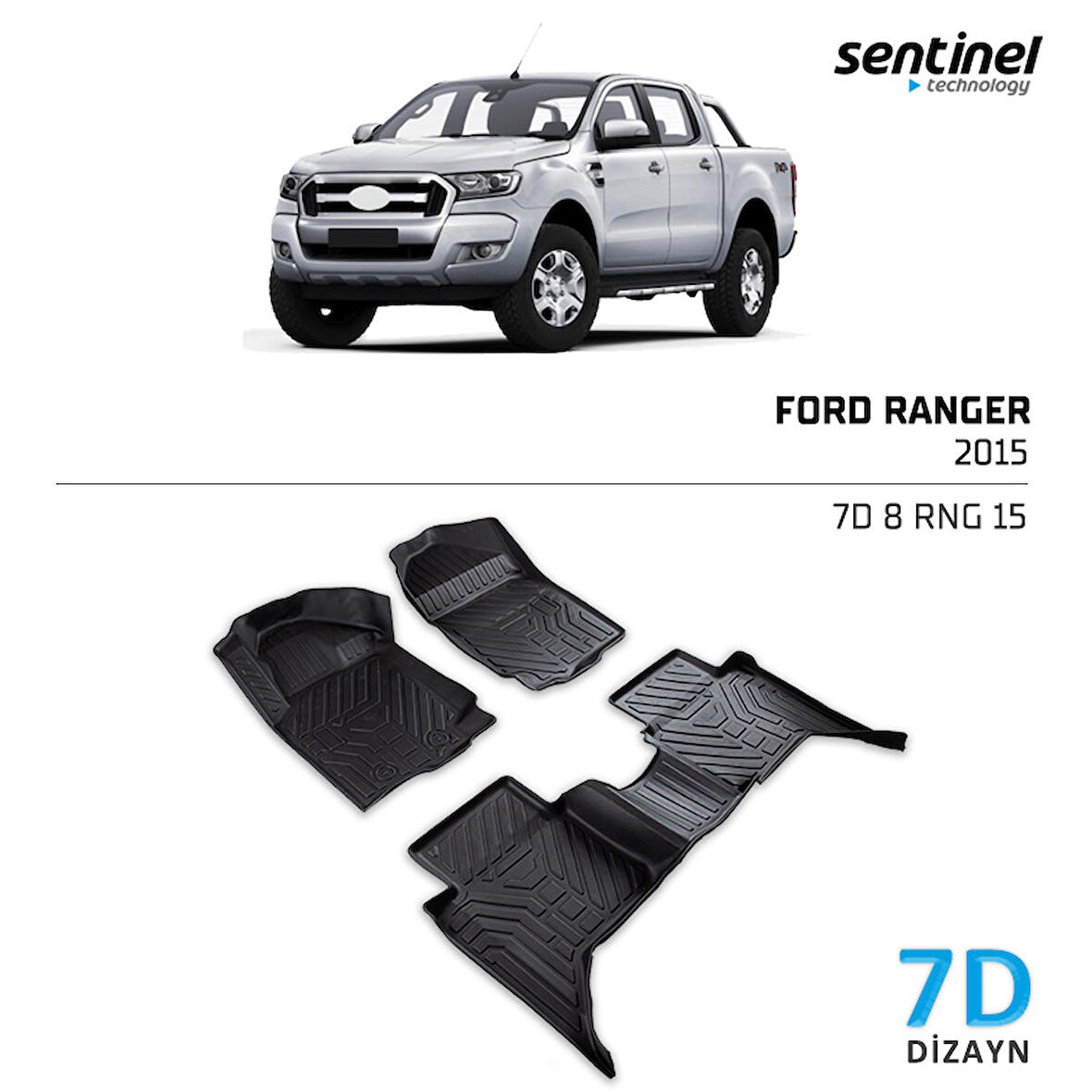 Ford Ranger 2015- 7D Paspas Siyah