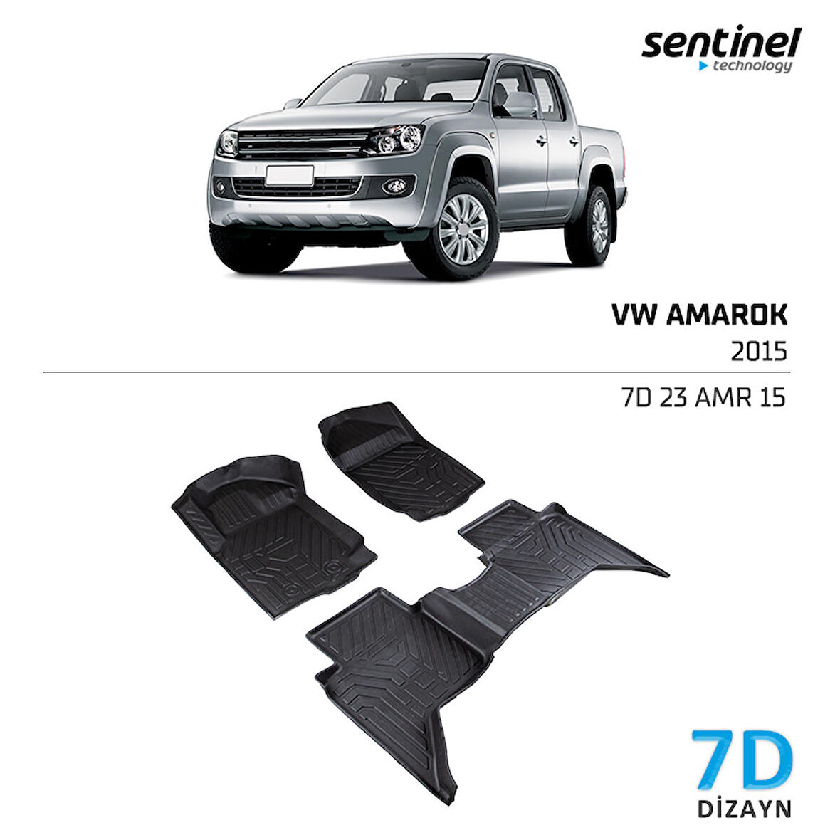 VW Amarok 2015- 7D Paspas Siyah