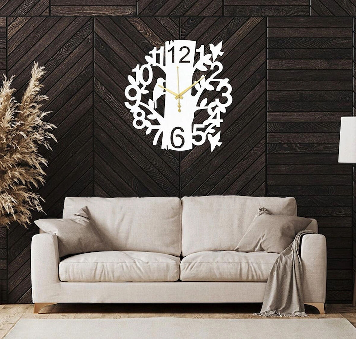 Beyaz Kuş Modern Tasarımlı Dekoratif dekor Saat 