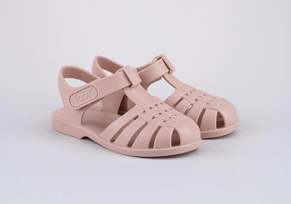 Igor S10288 Clasica Velcro Çocuk Sandalet Pudra