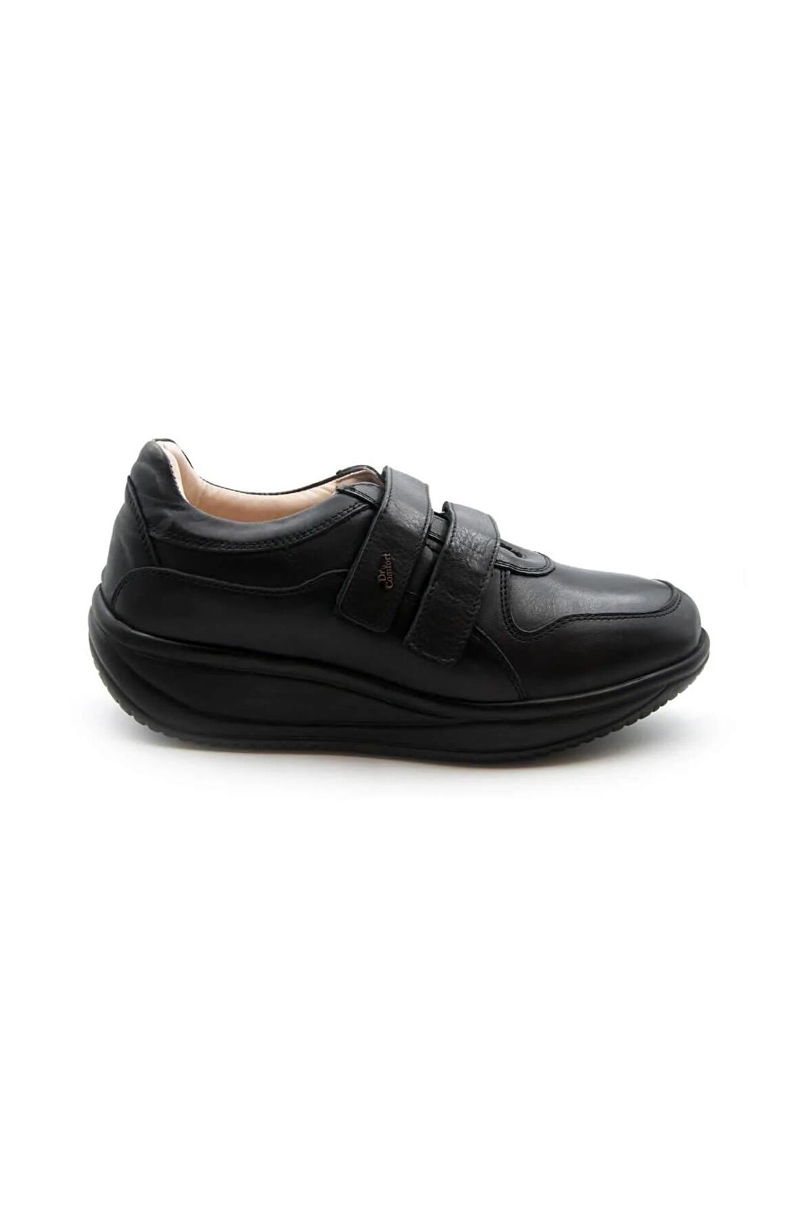 Dr.Comfort 5004 Diyabetik-Ortopedik Rocker Bottom Taban Kadın Deri Ayakkabı Siyah
