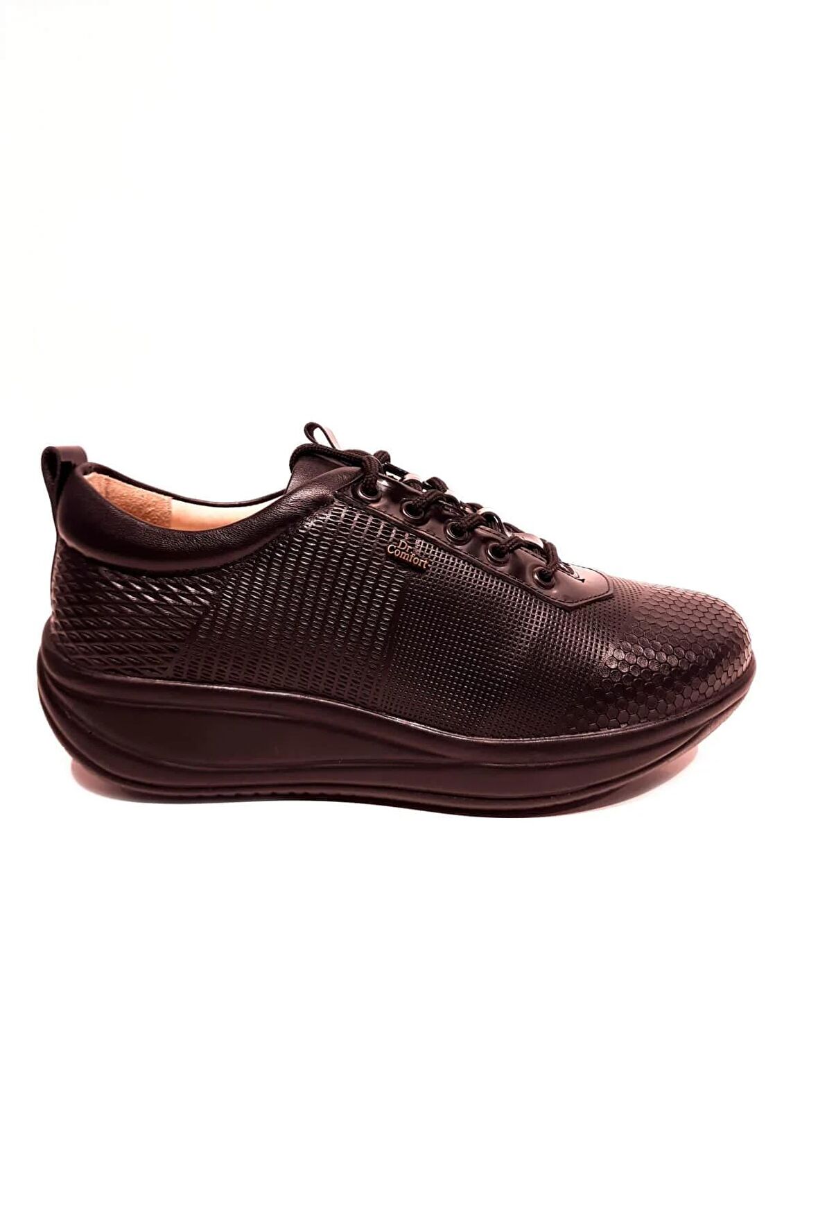 Dr.Comfort 5030 Diyabetik-Ortopedik Rocker Bottom Taban Kadın Deri Ayakkabı Siyah