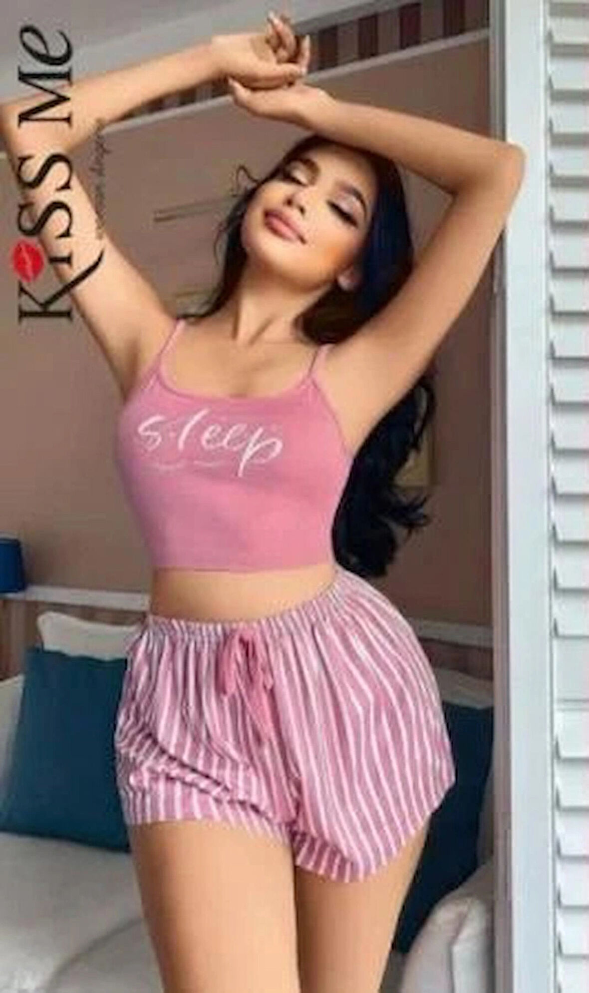 ÇİZGİLİ ŞORTLU İKİLİ TAKIM