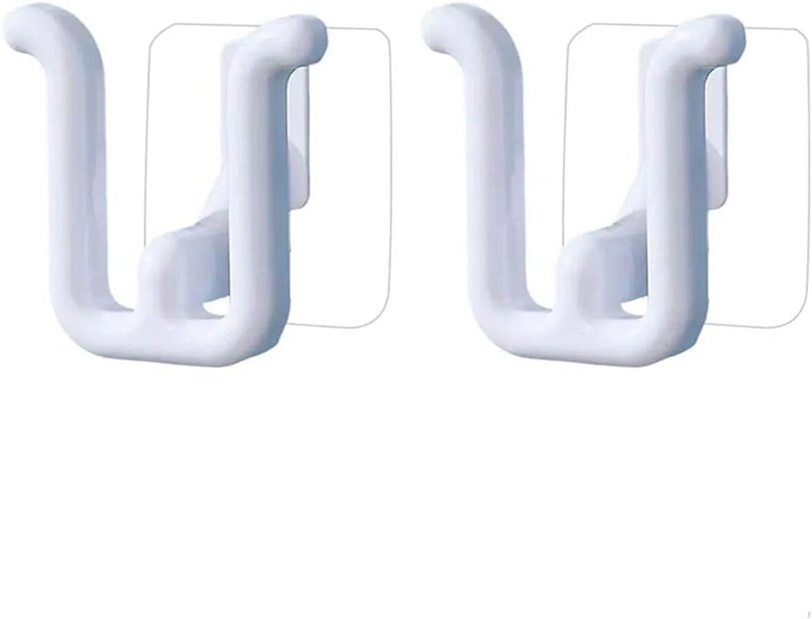 Microcase Güçlü Plastik Yapışkanlı Banyo Hol vb. Alan için Terlik Askılığı AL4469 - 2 Adet Beyaz