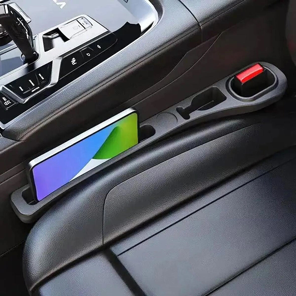 Microcase Araç İçi Koltukarası Eşya Malzeme Telefon Tutucu Saklama Organizatör Sağ Sol 2 Adet SET Siyah - AL5287