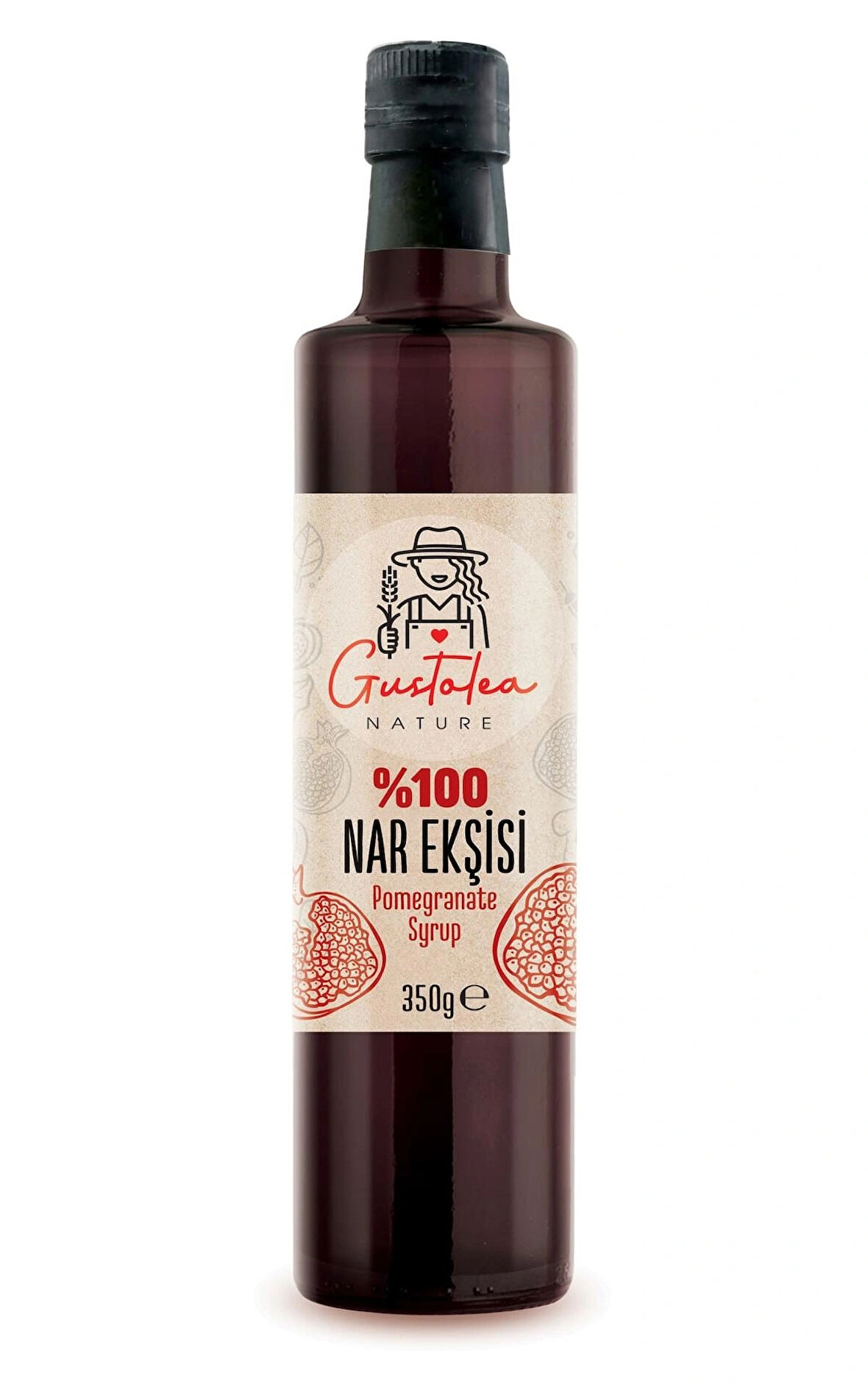 Gustolea Nature %100 Nar Ekşisi - 350 g (Ev Yapımı, Katkısız, Koruyucusuz, Kazan Kaynatması)