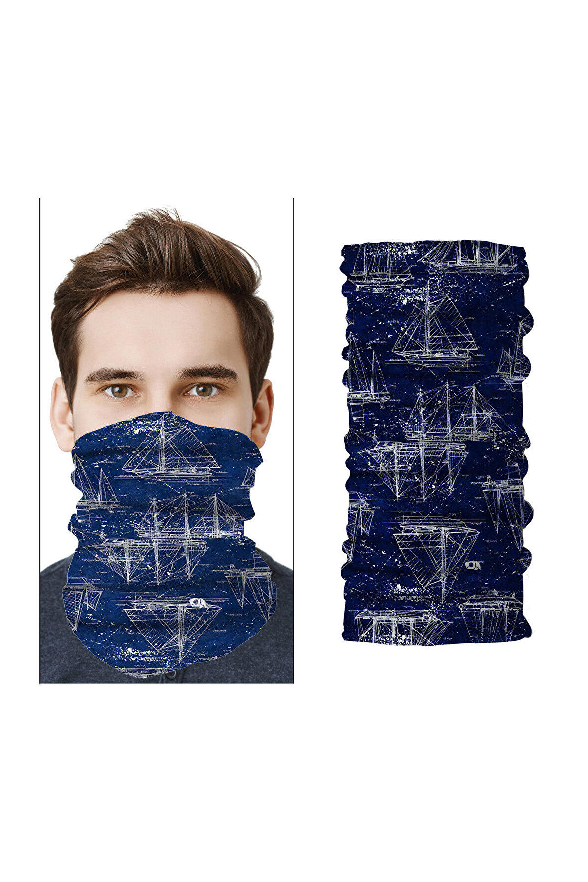 Tekne Desen Motor Bisiklet Yüz Maskesi Bandana Outdoor Boyunluk Buff Headwear Kadın Erkek