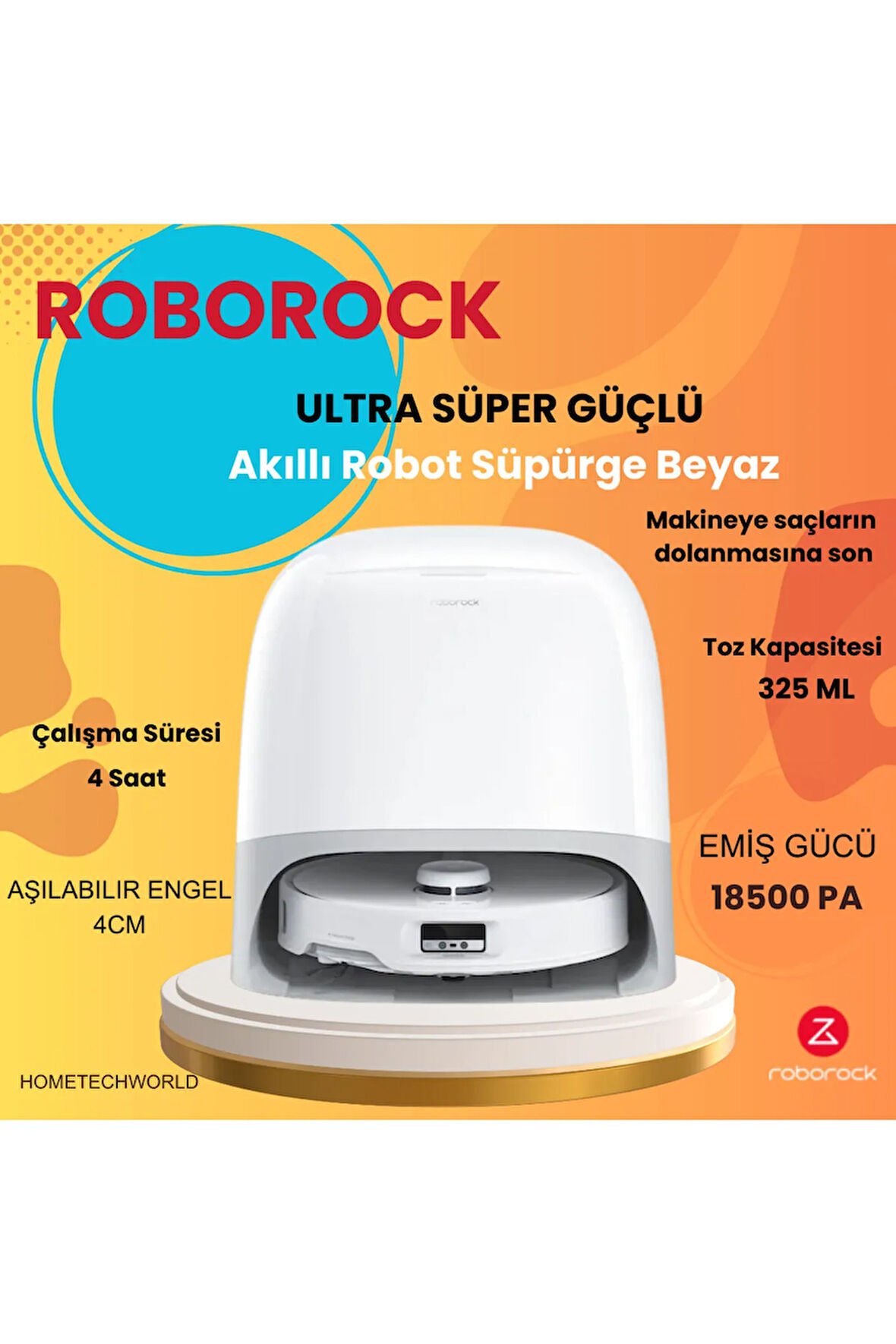 Ultra 18.500 Pa HYPER FORCE Emiş gücüyle Akıllı Robot Süpürge