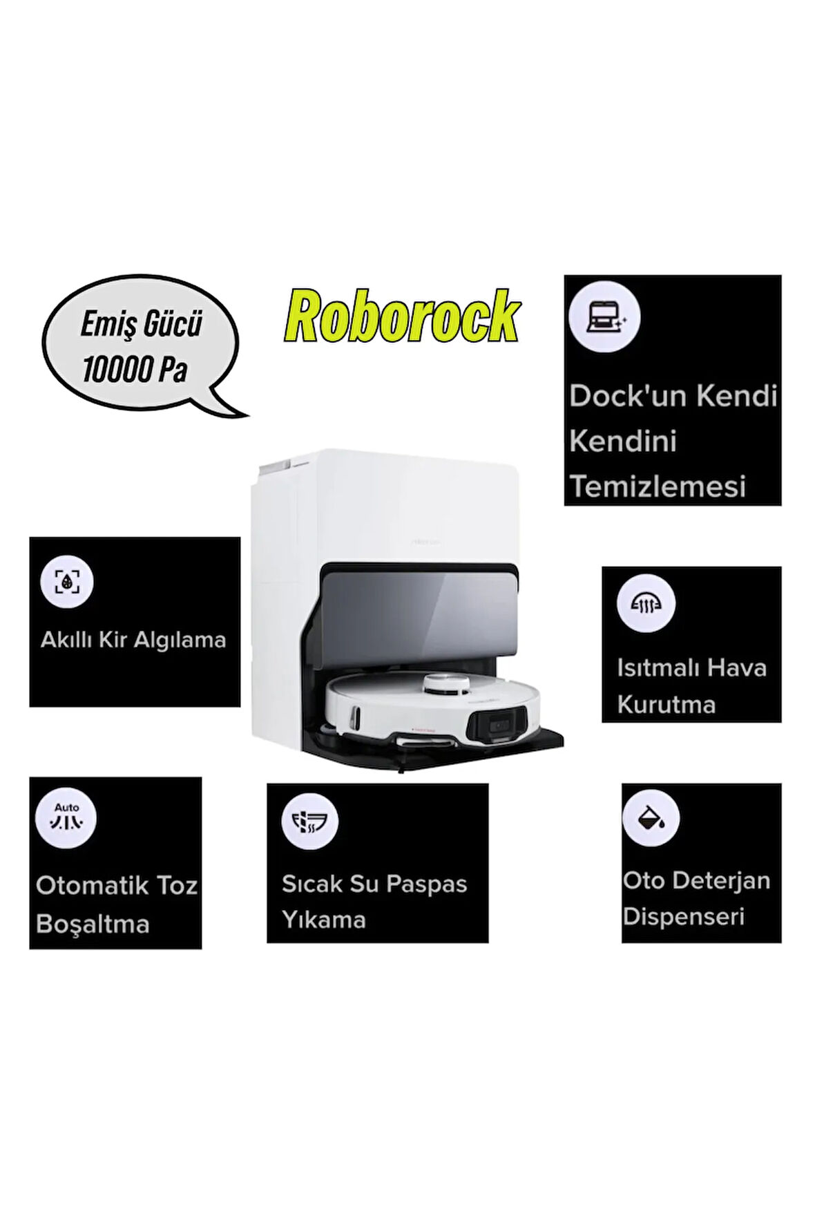 Premium Ultra Flexiarm Desing Side Brush Çöp Istasyonlu Akıllı Robot Süpürge