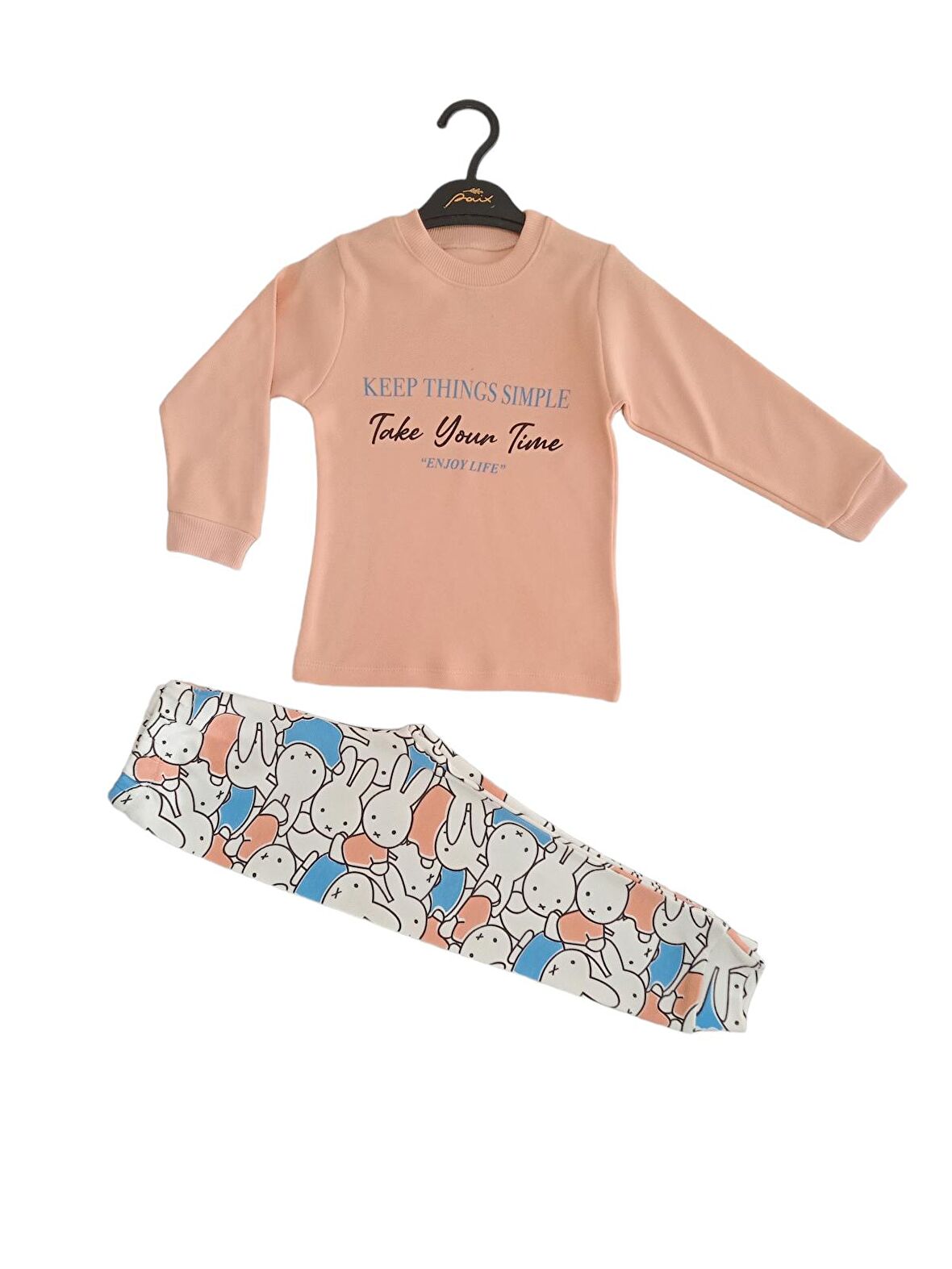 P139 ENJOY LİFE KIZ ÇOCUK BASKILI UZUN KOLLU 2'Lİ TAKIM