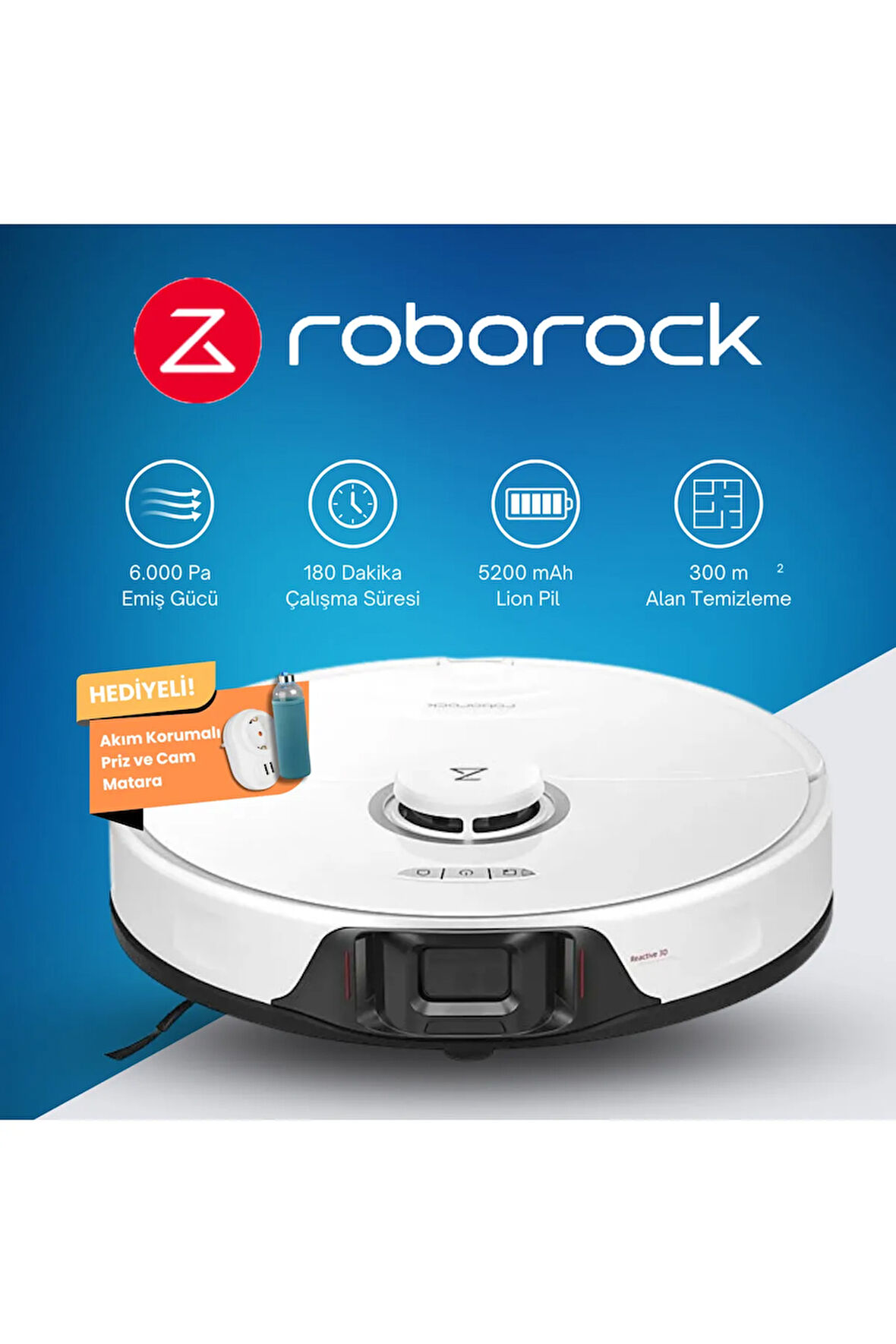 Silme Robotu 6000 Pa Emiş PreciSense Engel Önleme 3 Saat Pil 400 ml Toz 300 ml Su Tankı