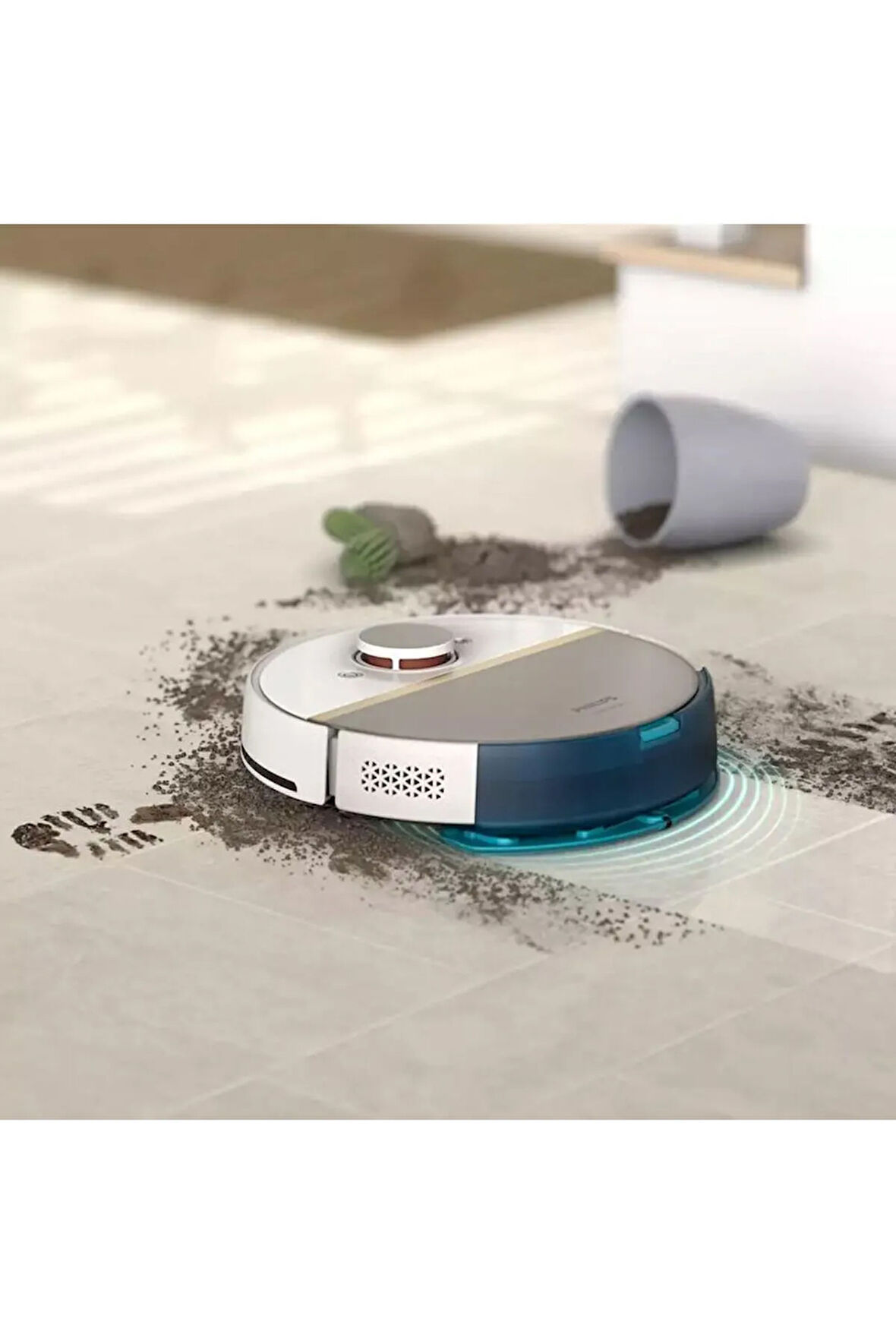 TEKNOLOJİ Homerun 7000 Serisi Islak Kuru Moplu Robot Süpürge Xu7000 ,5000 Pa,titreşimli Mop,0,3 L